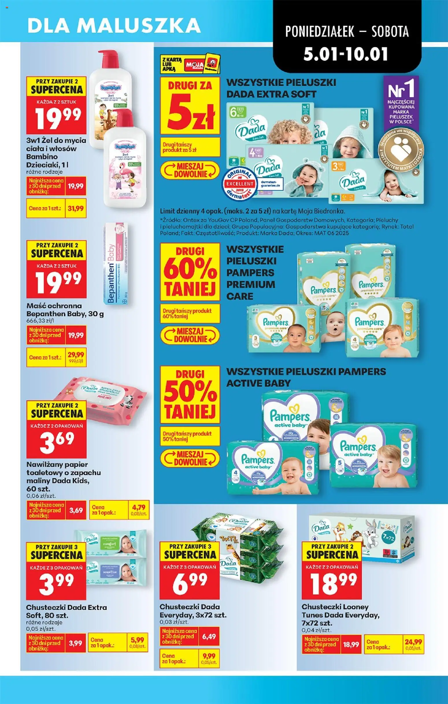 Biedronka gazetka od 05.01.2026 | Strona: 69 | Produkty: Karta, Maliny, Papier toaletowy, Pieluchomajtki