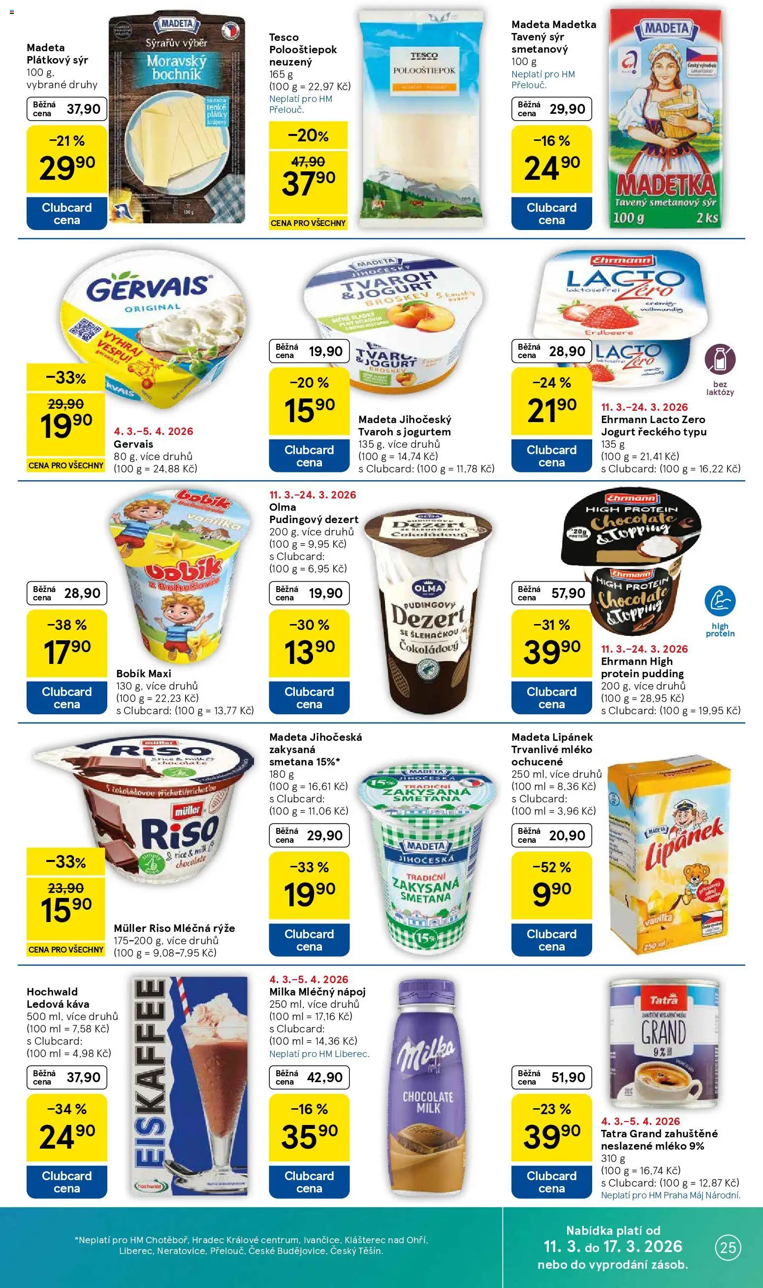 Tesco leták - Hypermarket od 11.03.2026 | Strana: 25 | Produkty: Lipánek, Mléko, Káva, Rýže
