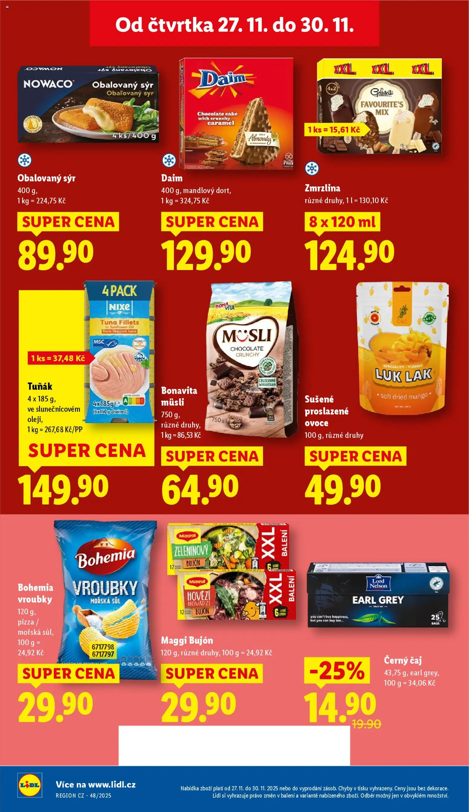 Lidl Black Friday od 27.11.2025 | Strana: 38 | Produkty: Hovězí, Pizza, Čaj Lord Nelson, Gelatelli