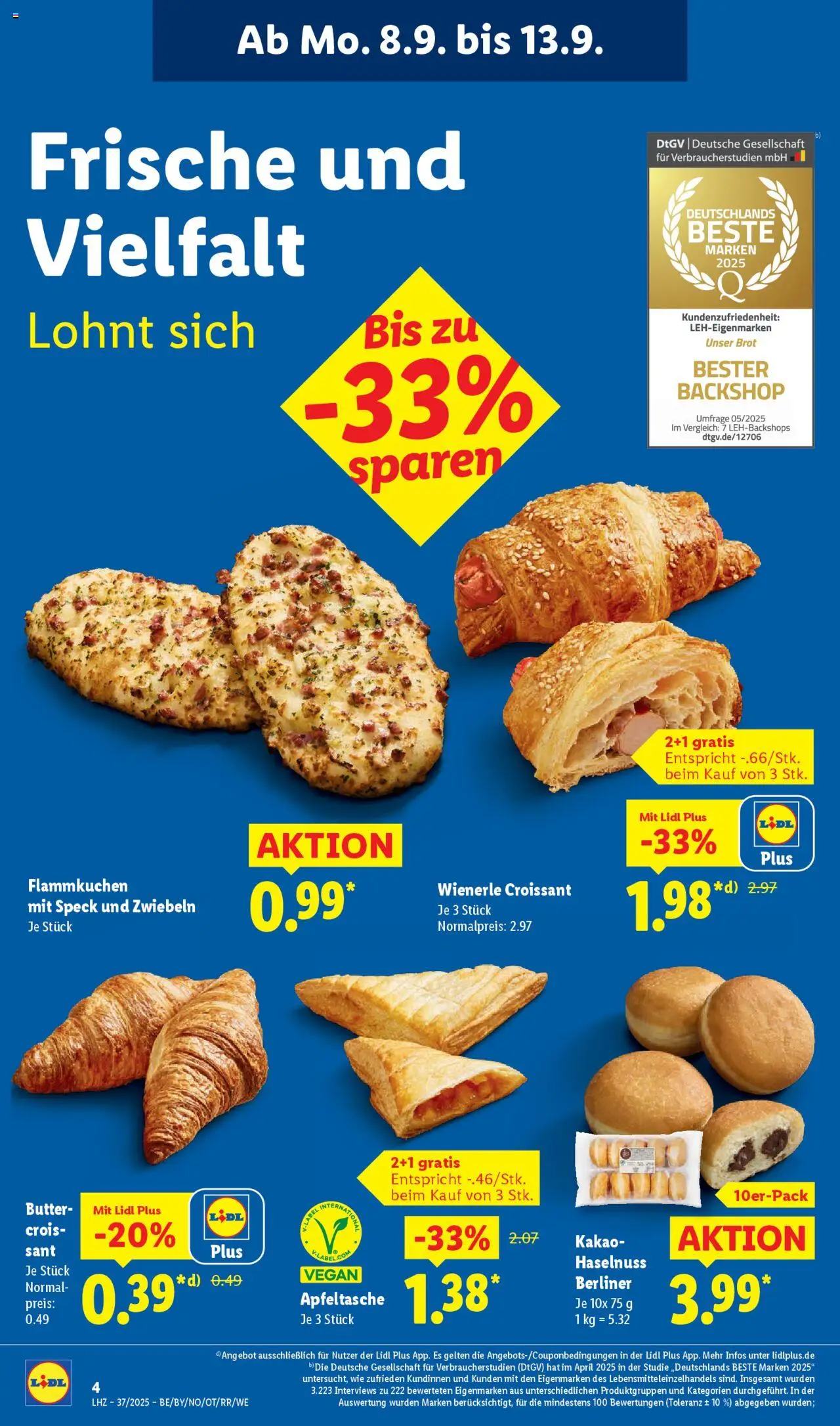 Lidl Prospekt Zossen 	 - gültig ab dem 08.09.2025 | Seite: 8 | Produkte: Berliner, Butter, Croissant, Brot