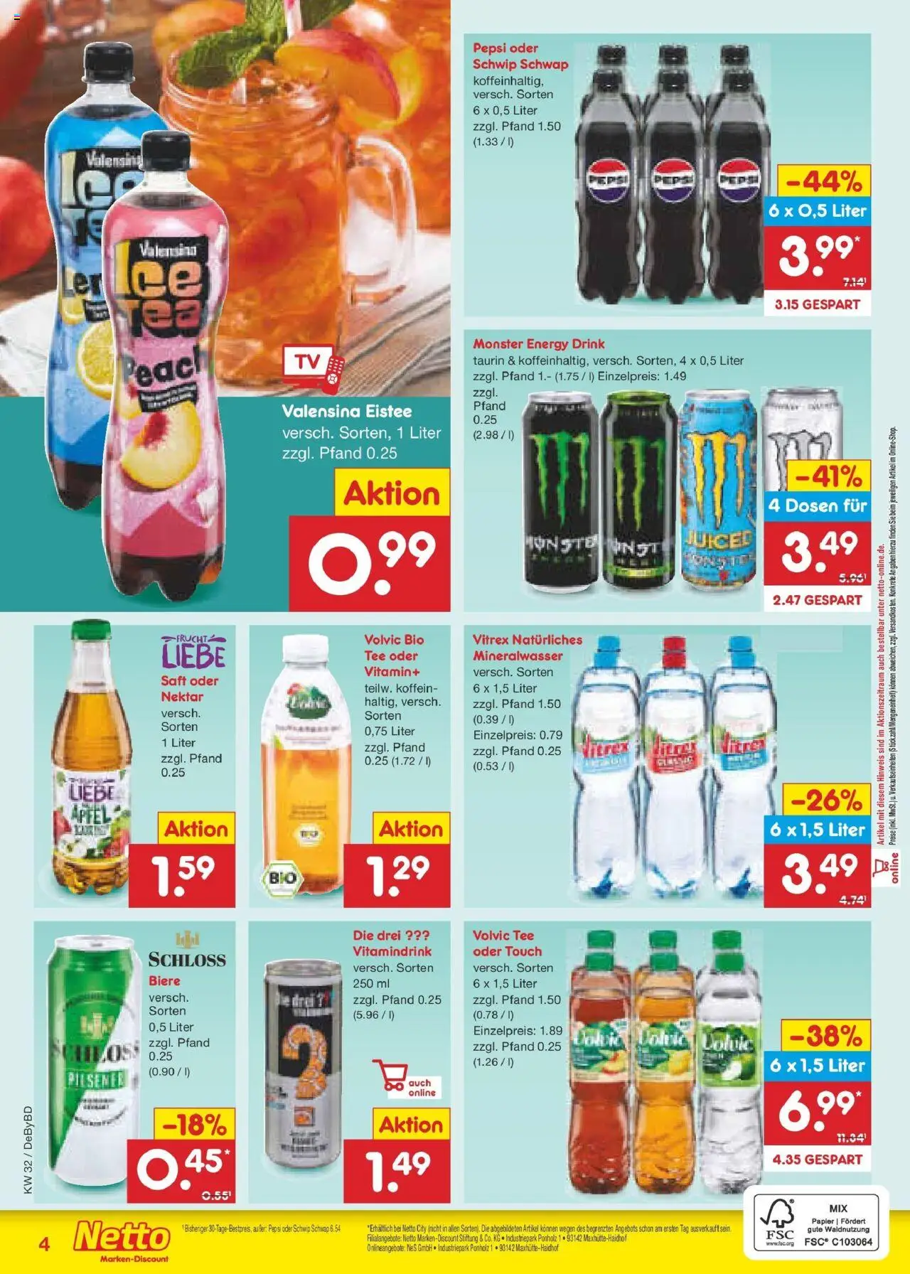 Netto Marken-Discount prospekt Buttenwiesen	 - gültig ab dem 04.08.2025 | Seite: 37 | Produkte: Energy, Äpfel, Valensina, Monster