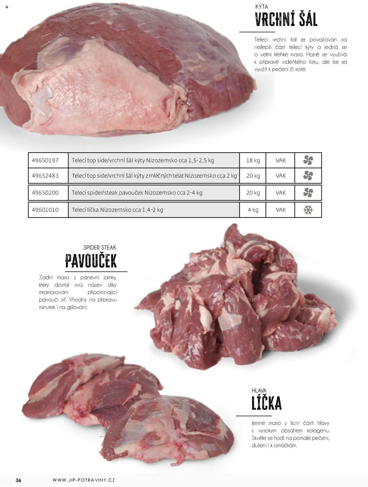 Jip katalalog - Maso 2025 od 01.01.2025 | Strana: 36 | Produkty: Steak, Maso, Kýta
