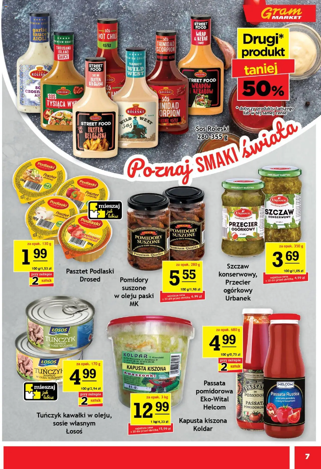 Gram Market Gazetka od 15.10.2025 | Strona: 7 | Produkty: Kapusta, Łosoś, Pomidory, Warzywa