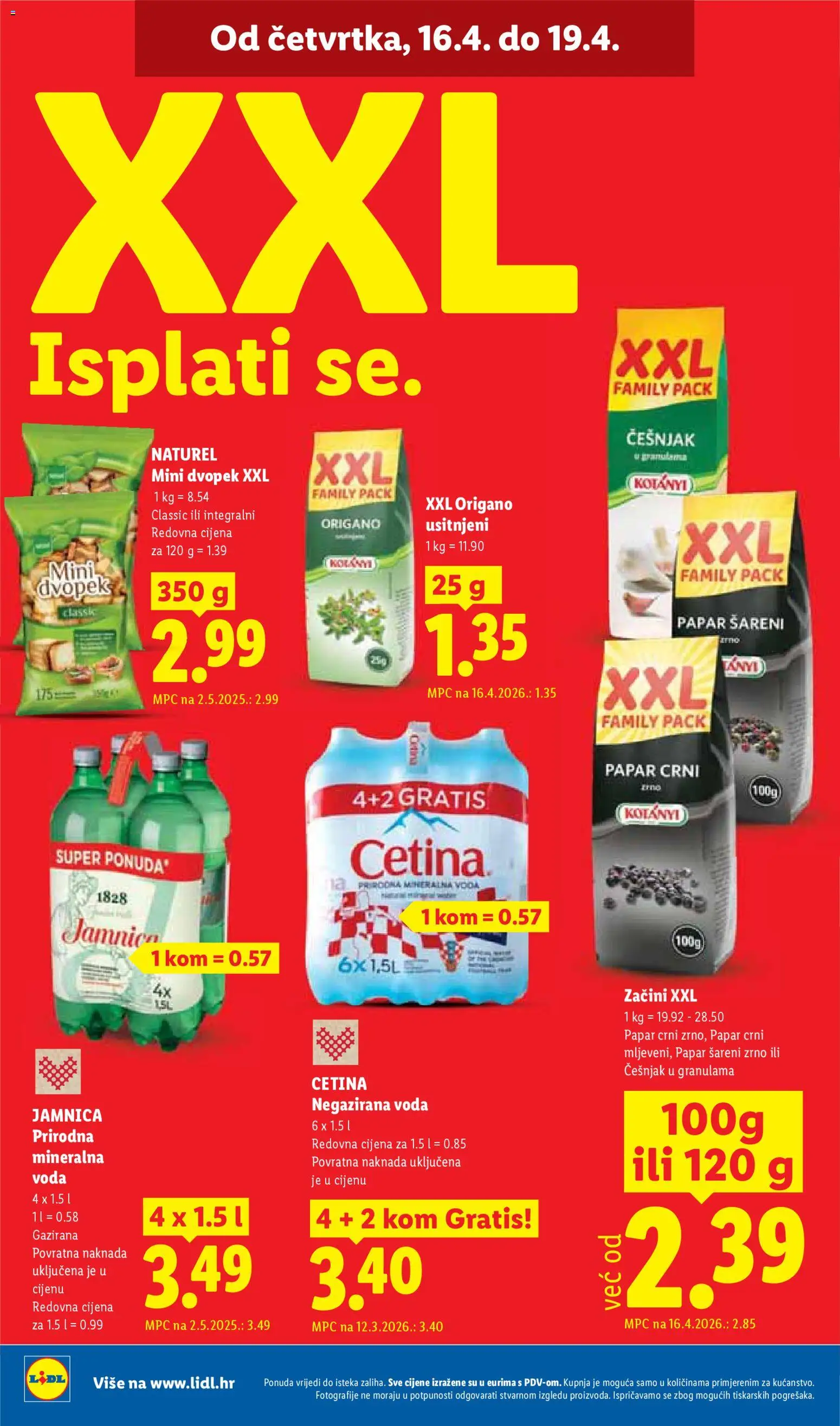 Lidl katalog | vrijedi od 13.04.2026 | Stranica: 64 | Proizvodi: Začini, Jamnica, Voda, Češnjak