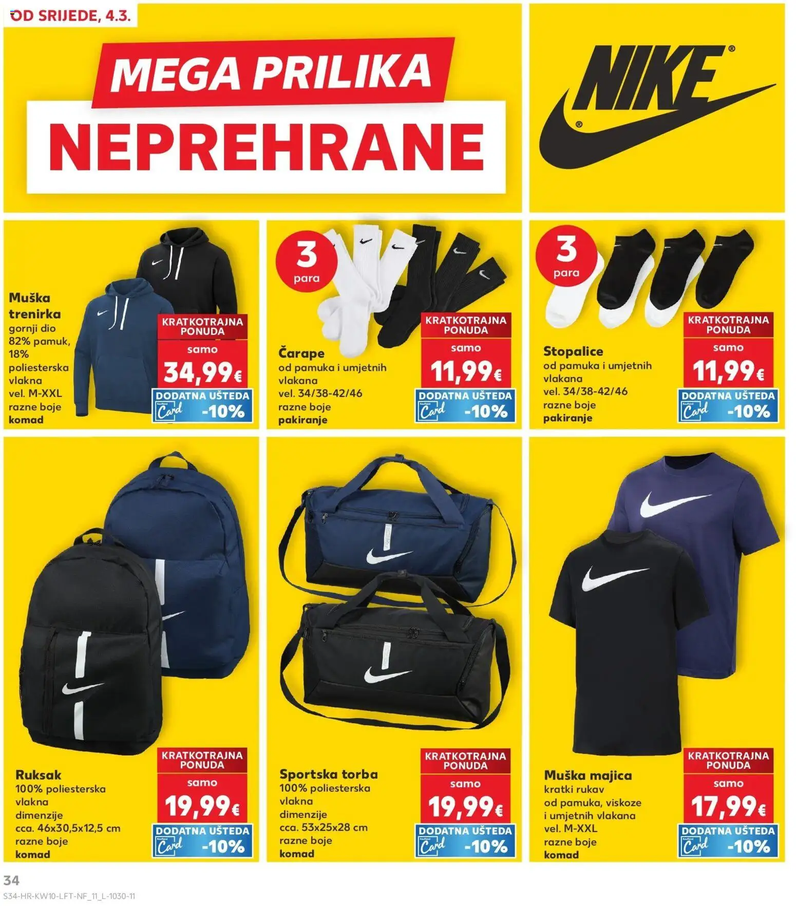 Kaufland katalog | vrijedi od 04.03.2026 | Stranica: 34 | Proizvodi: Majica, Čarape, Ruksak, Trenirka