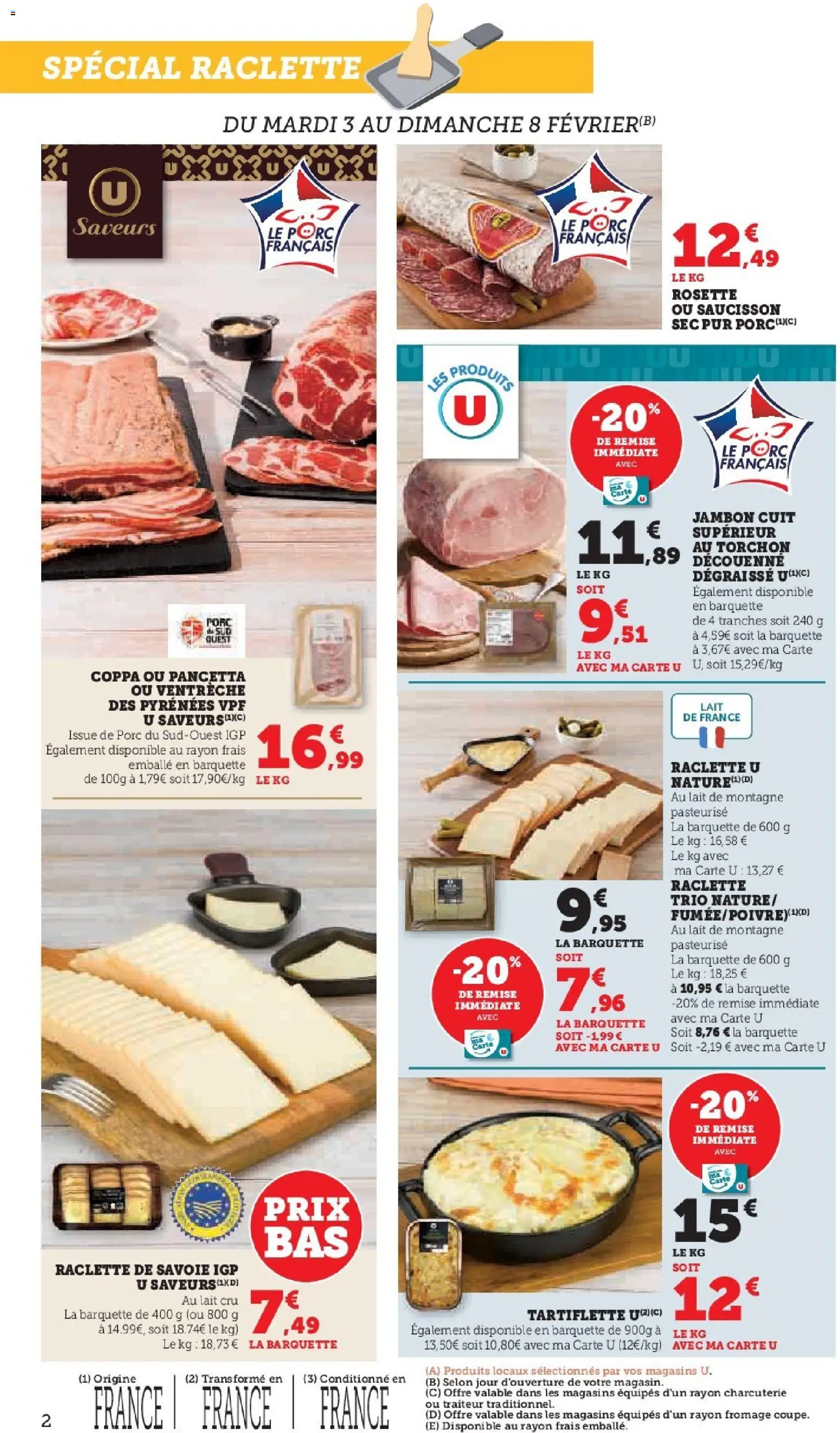 {H1} | Page: 2 | Produits: Saucisson, Lait, Fromage, Porc