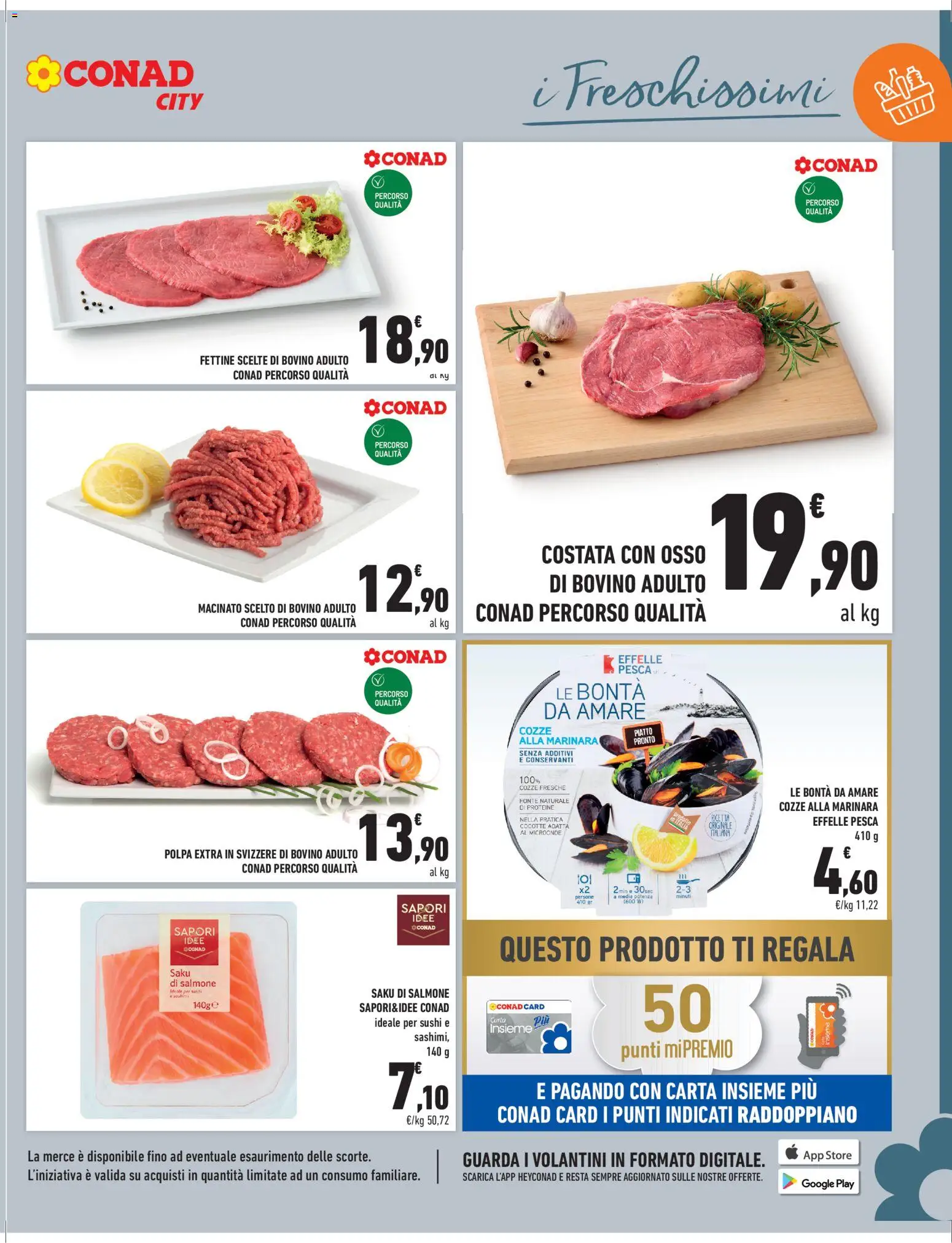 Volantino Conad del 01.05.2026 | Pagina: 7 | Prodotti: Salmone, Pesca, Sushi, Macinato
