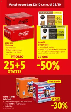 Coca-Cola Frisdrank, regular of zero, 30 x 33 cl - Voorbeeld van een folder van Lidl, geldig van 22.10.2025 | Pagina: 23 | Producten: Coca Cola, Sprite, Capsule, Nescafe