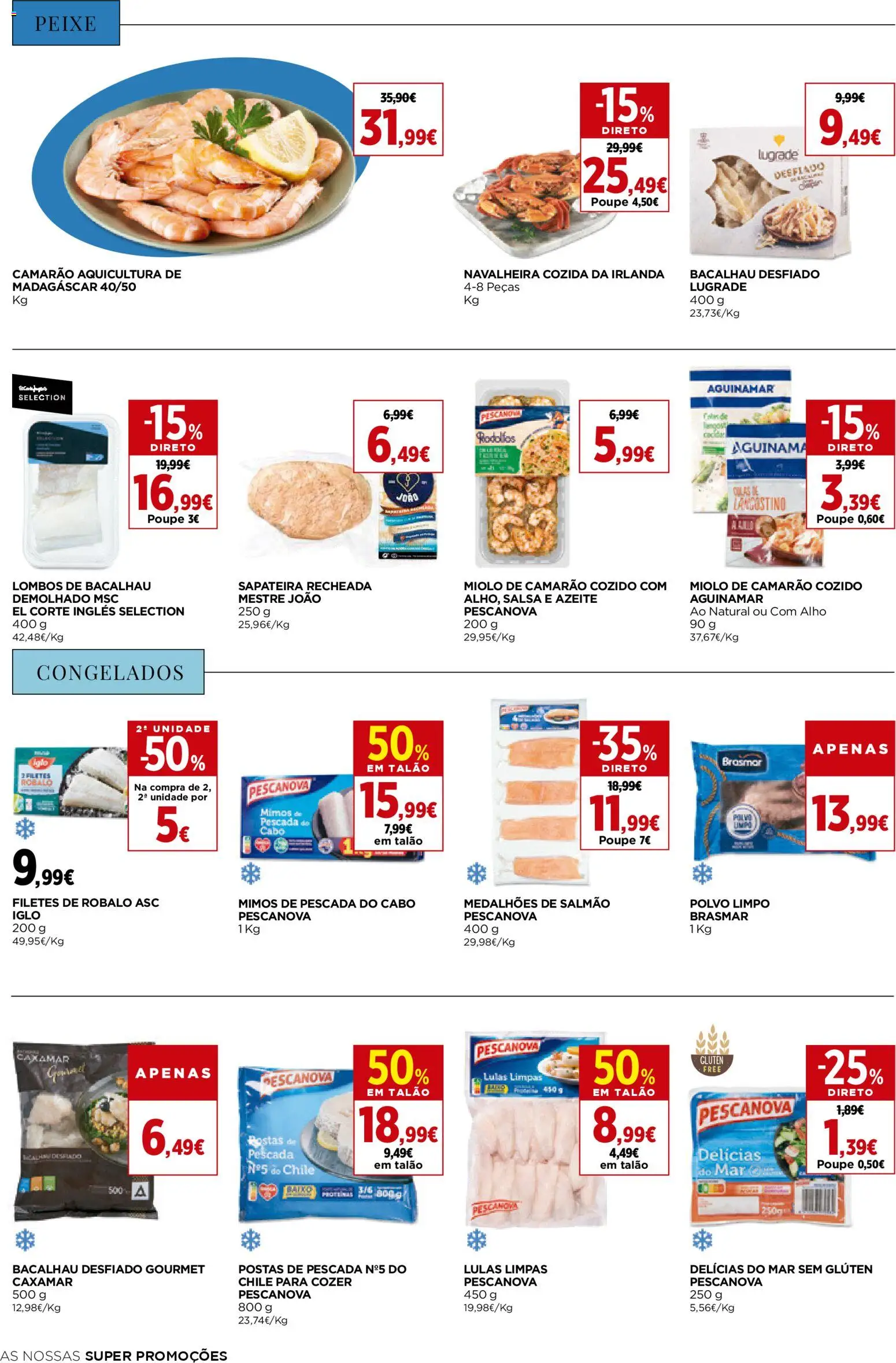 El Corte Ingles folheto │ válido de 25.12.2025 | Página: 12 | Produtos: Bacalhau, Lulas, Camarão, Peixe