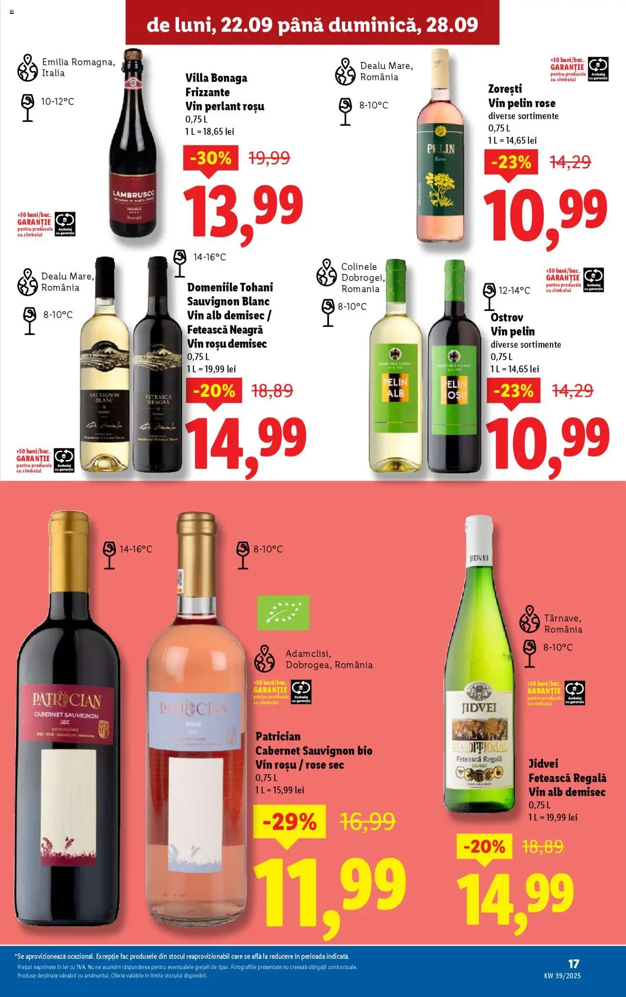 Noul catalog Lidl – valabil de la 22.09.2025 | Pagină: 17 | Produse: Şerit ödül, Vin