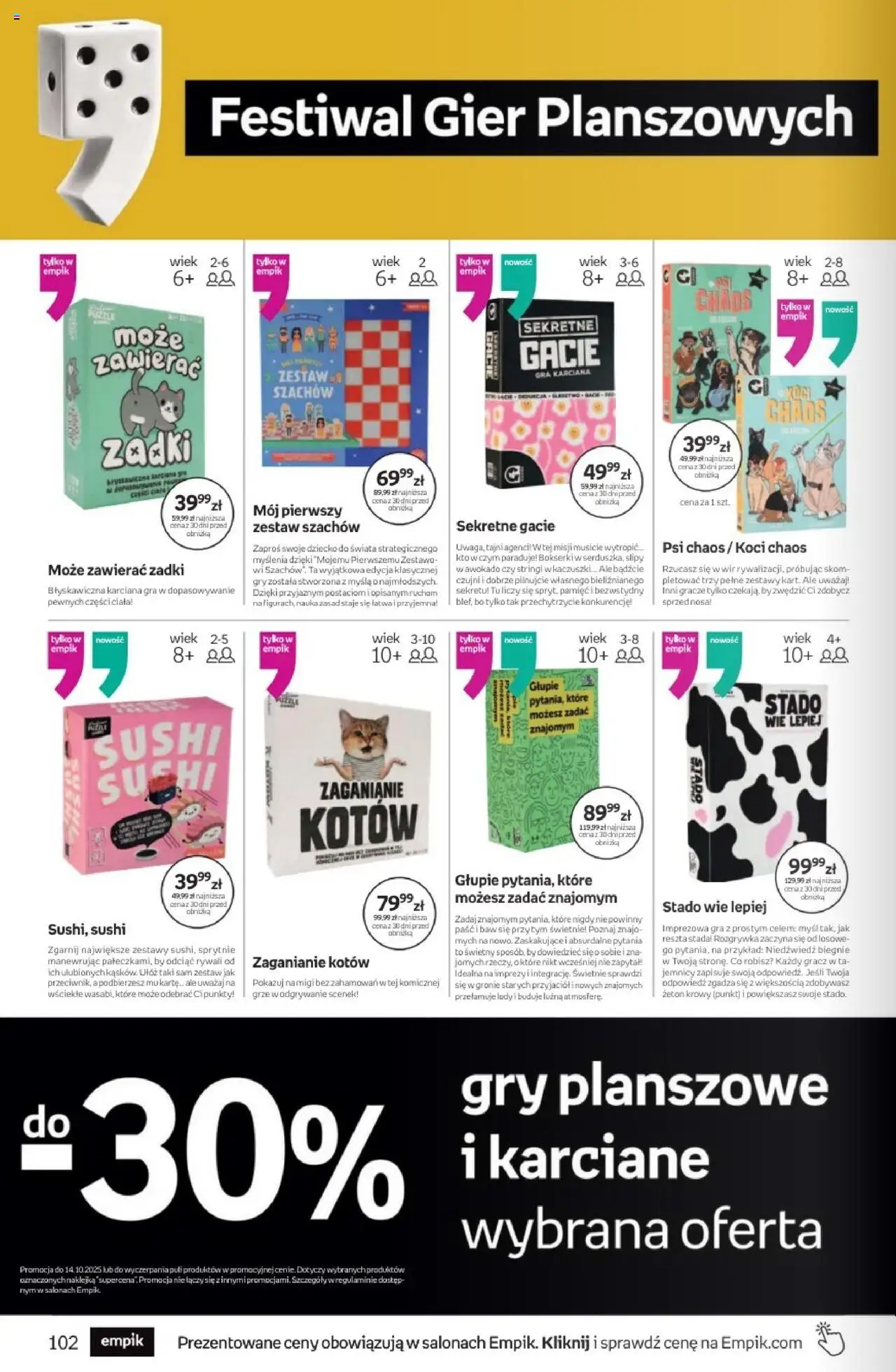 Empik promocje od 24.09.2025 | Strona: 102 | Produkty: Bokserki, Gracz, Gra, Sushi
