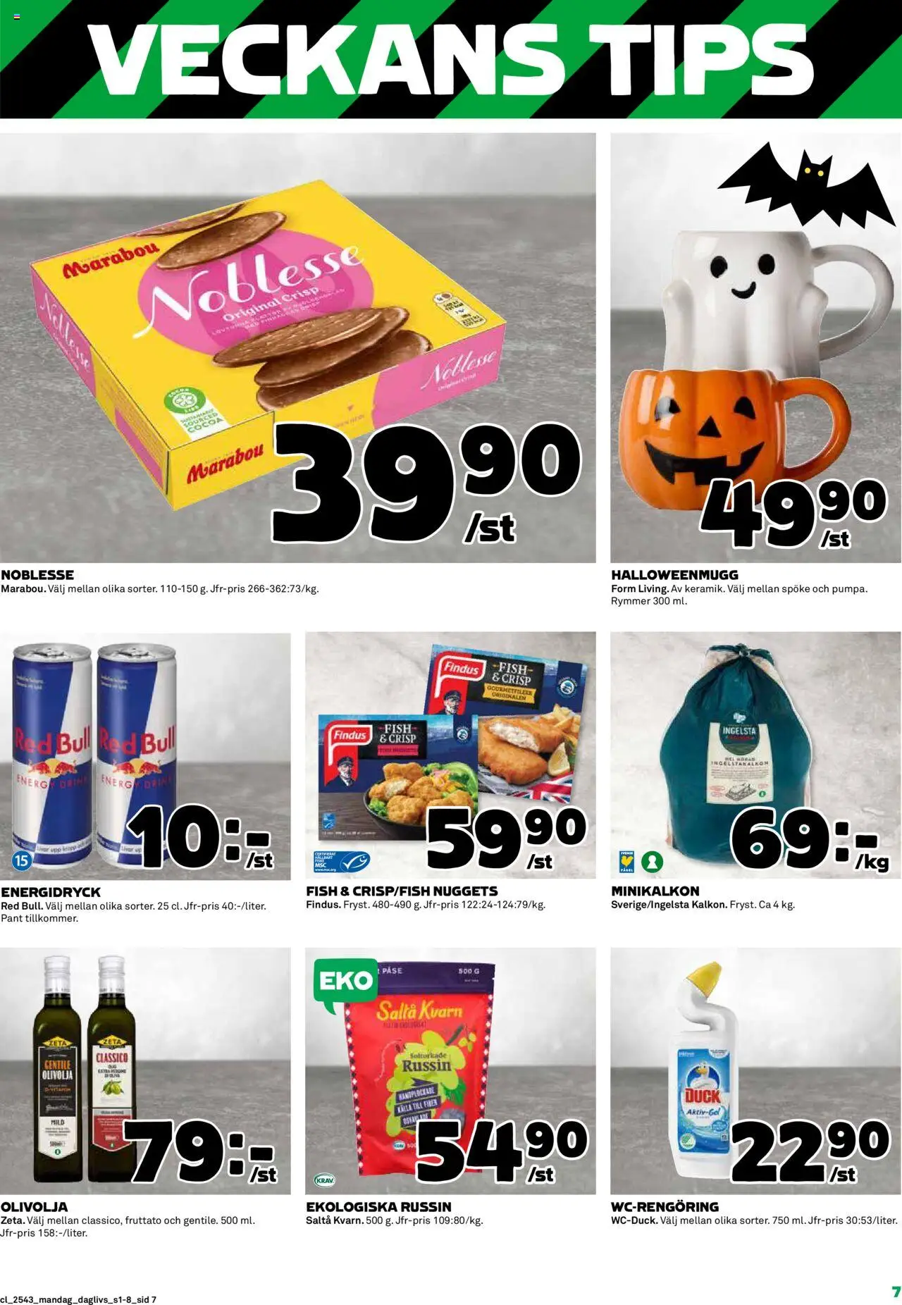 Coop Daglivs reklamblad aktuell från 20.10.2025 | Sida: 7 | Produkter: Red bull, Kvarn, Olivolja, Energidryck