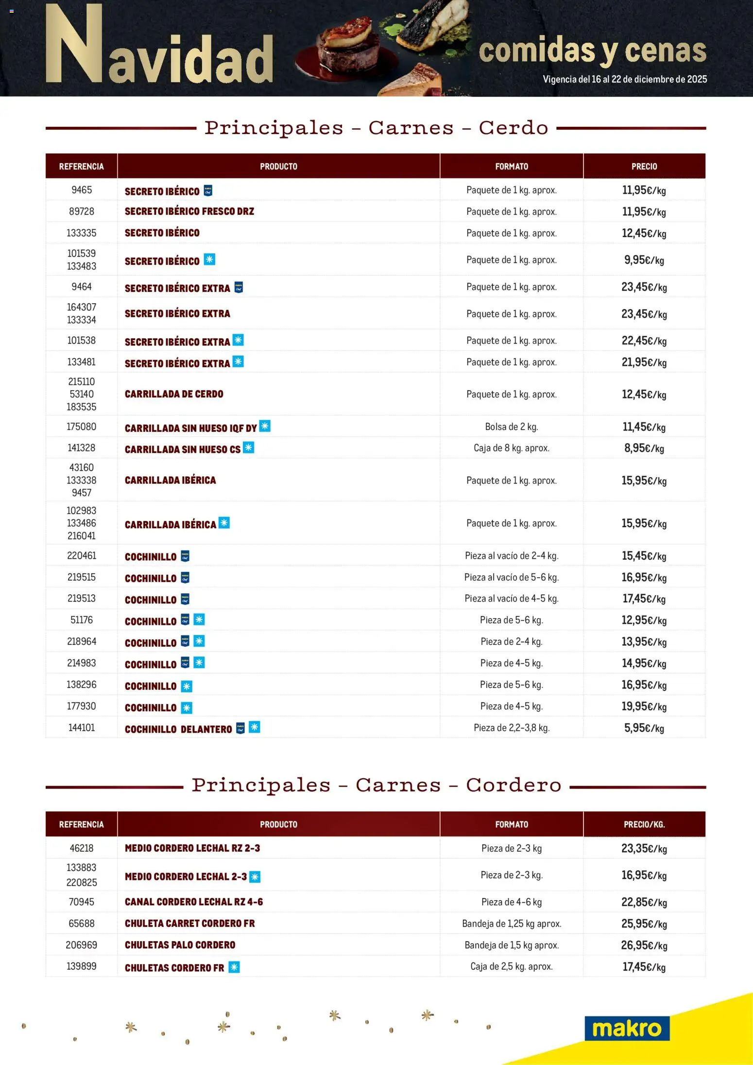 Makro - Cena Navidad Levante │ válido desde el 16.12.2025 | Página: 3 | Productos: Cerdo, Bolsa, Bandeja, Caja