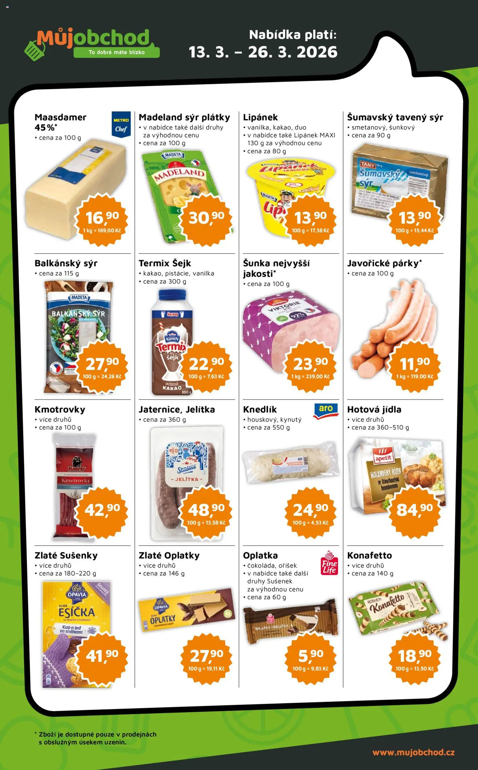 Můj obchod leták - Brand od 13.03.2026 | Strana: 2 | Produkty: Maasdamer, Sýr, Termix, Oplatky