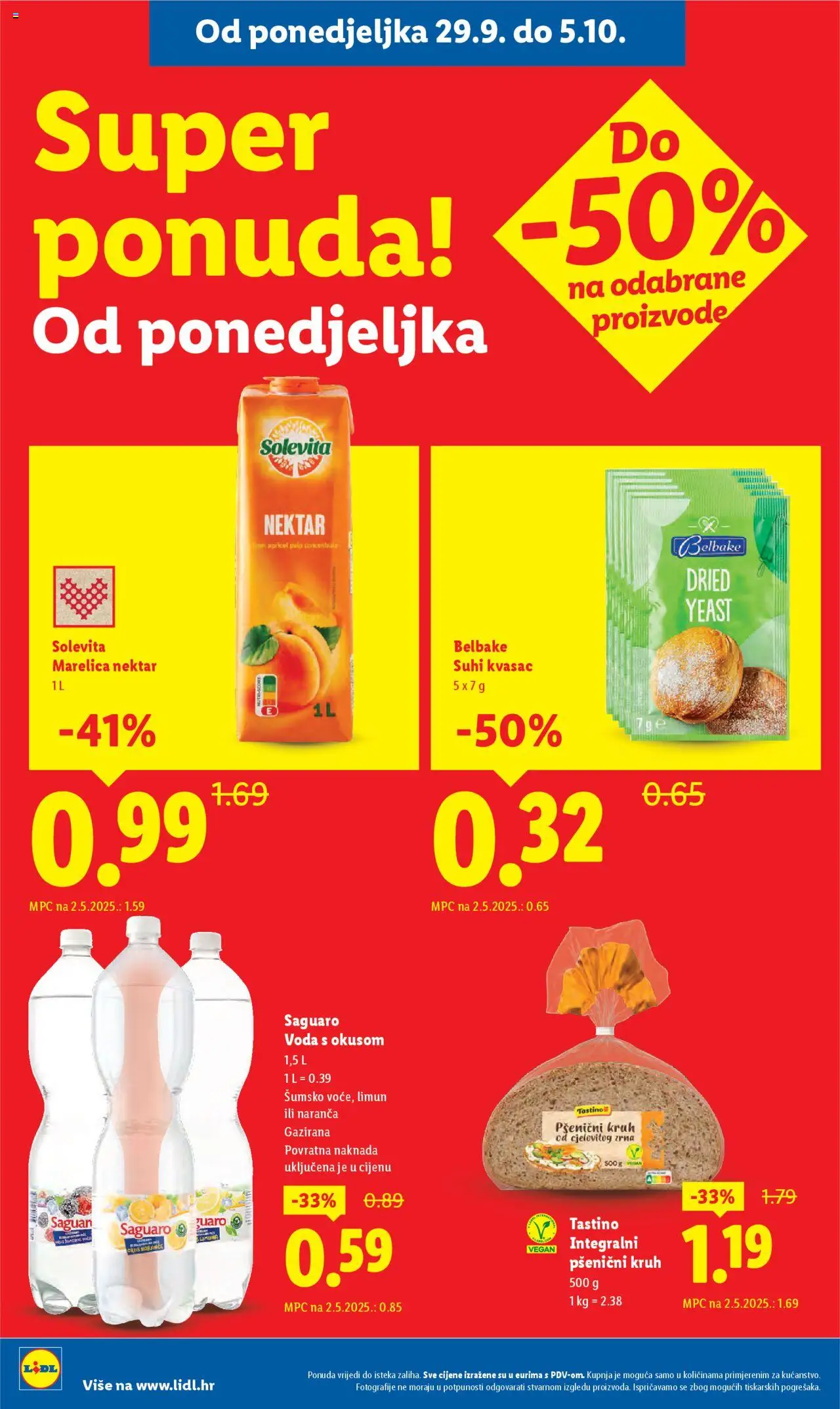 Lidl katalog | vrijedi od 29.09.2025 | Stranica: 8 | Proizvodi: Kruh, Voda, Limun, Kvasac