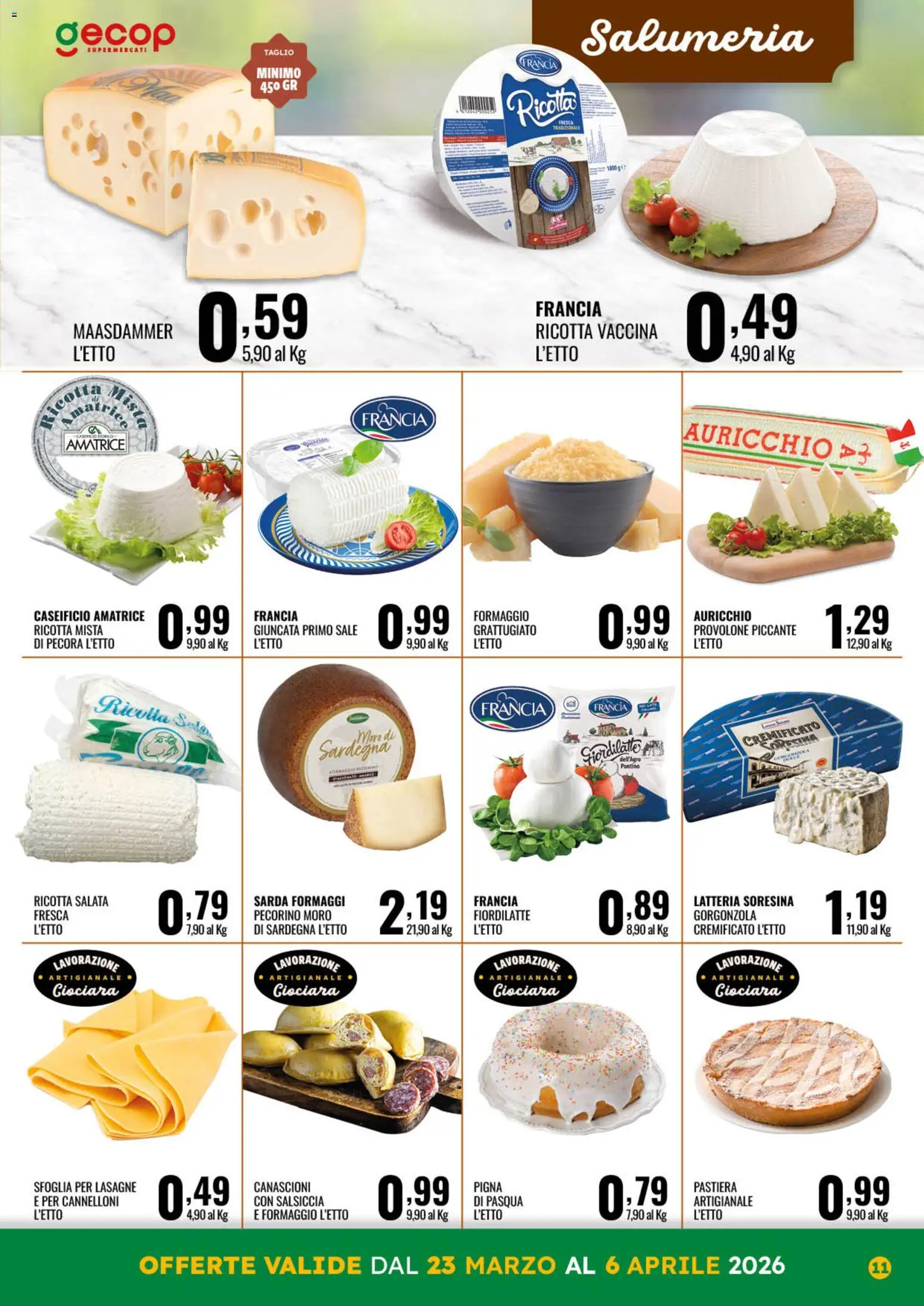 Volantino GECOP del 23.03.2026 | Pagina: 11 | Prodotti: Sale, Aglio, Ricotta, Gorgonzola