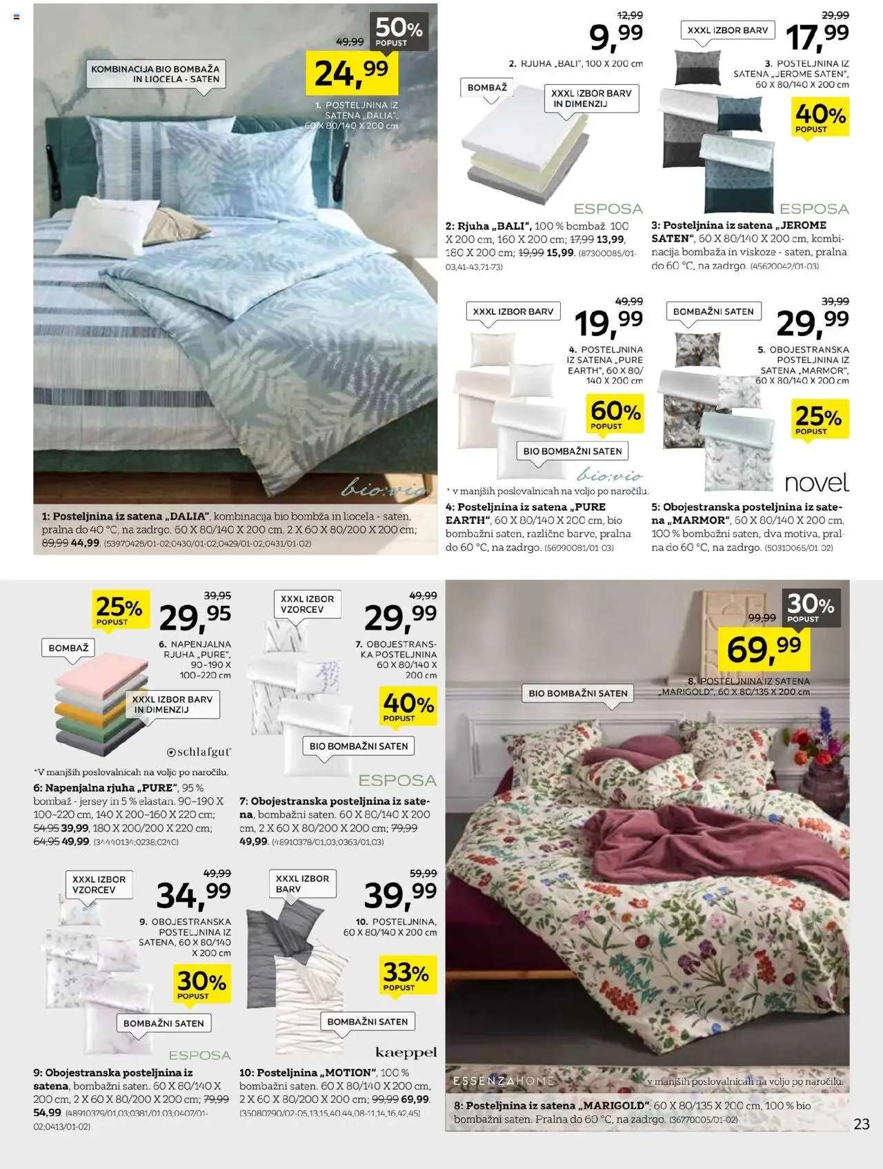 Novi XXXL Lesnina katalog ponudbe – veljaven od 15.09.2025 | Stran: 23 | Izdelki: Posteljnina, Rjuha
