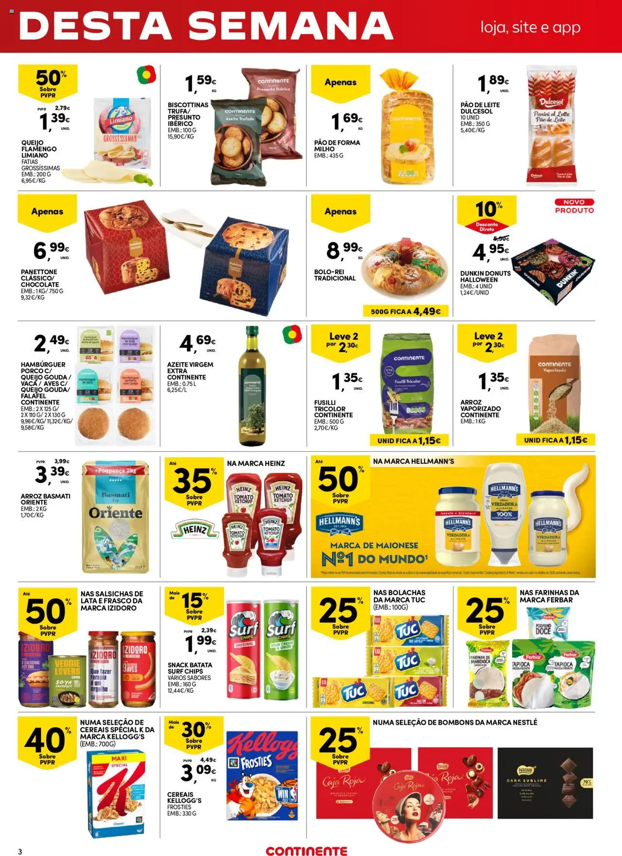 Continente - Fim de Semana │ válido de 10.10.2025 | Página: 3 | Produtos: Tapioca, Arroz basmati, Cereais, Milho