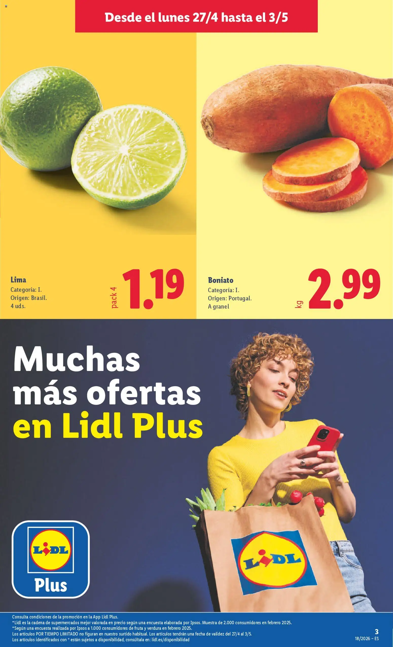 Lidl folleto │ válido desde el 27.04.2026 | Página: 3 | Productos: Lima