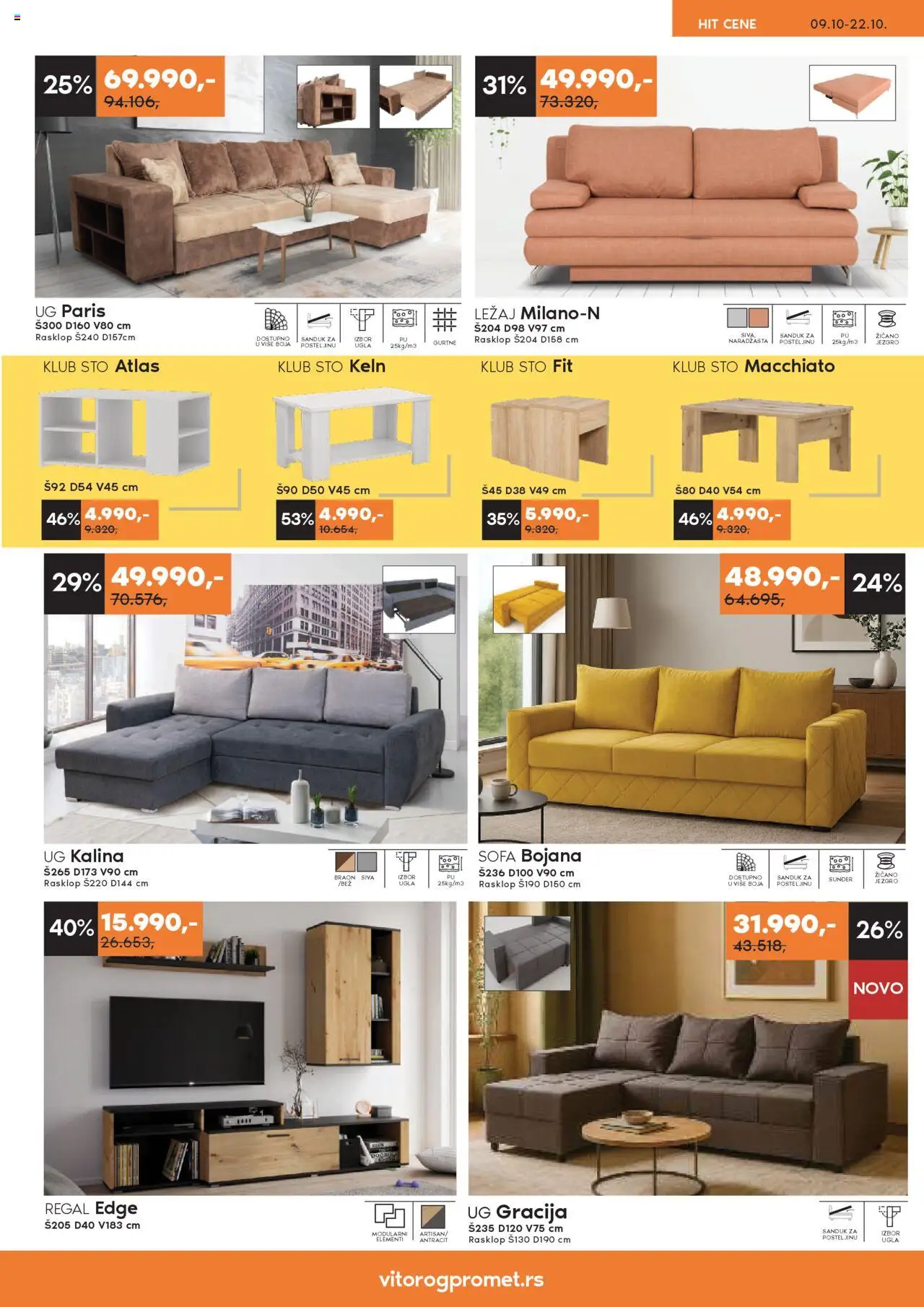 Vitorog katalog - važi od 09.10.2025 | Strana: 2 | Proizvode: Sofa, Sto