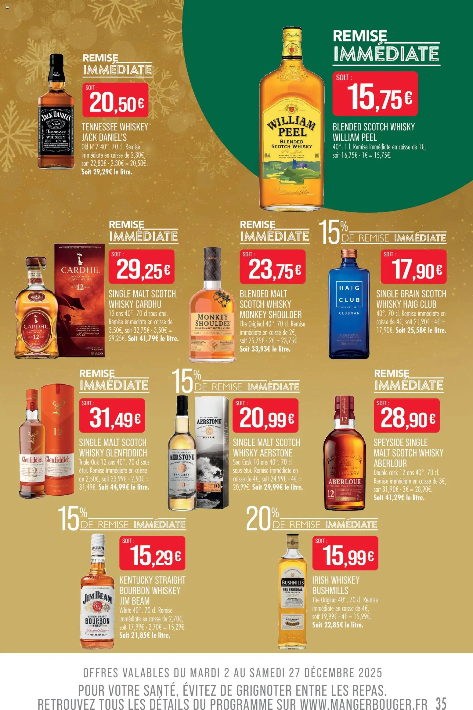 {H1} | Page: 35 | Produits: Whisky, Monkey shoulder, Thé, Bourbon