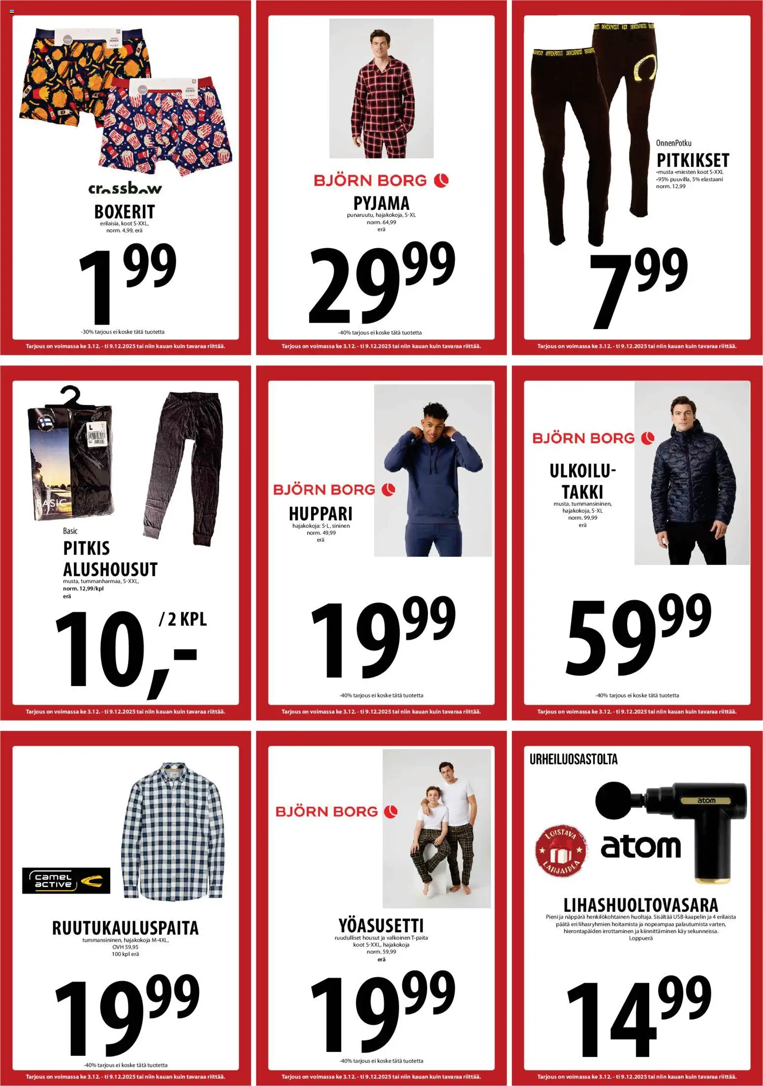 Tuuri tarjoukset – voimassa 03.12.2025 alkaen | Sivu: 28 | Tuotteet: Huppari, Takki, Housut, Pyjama