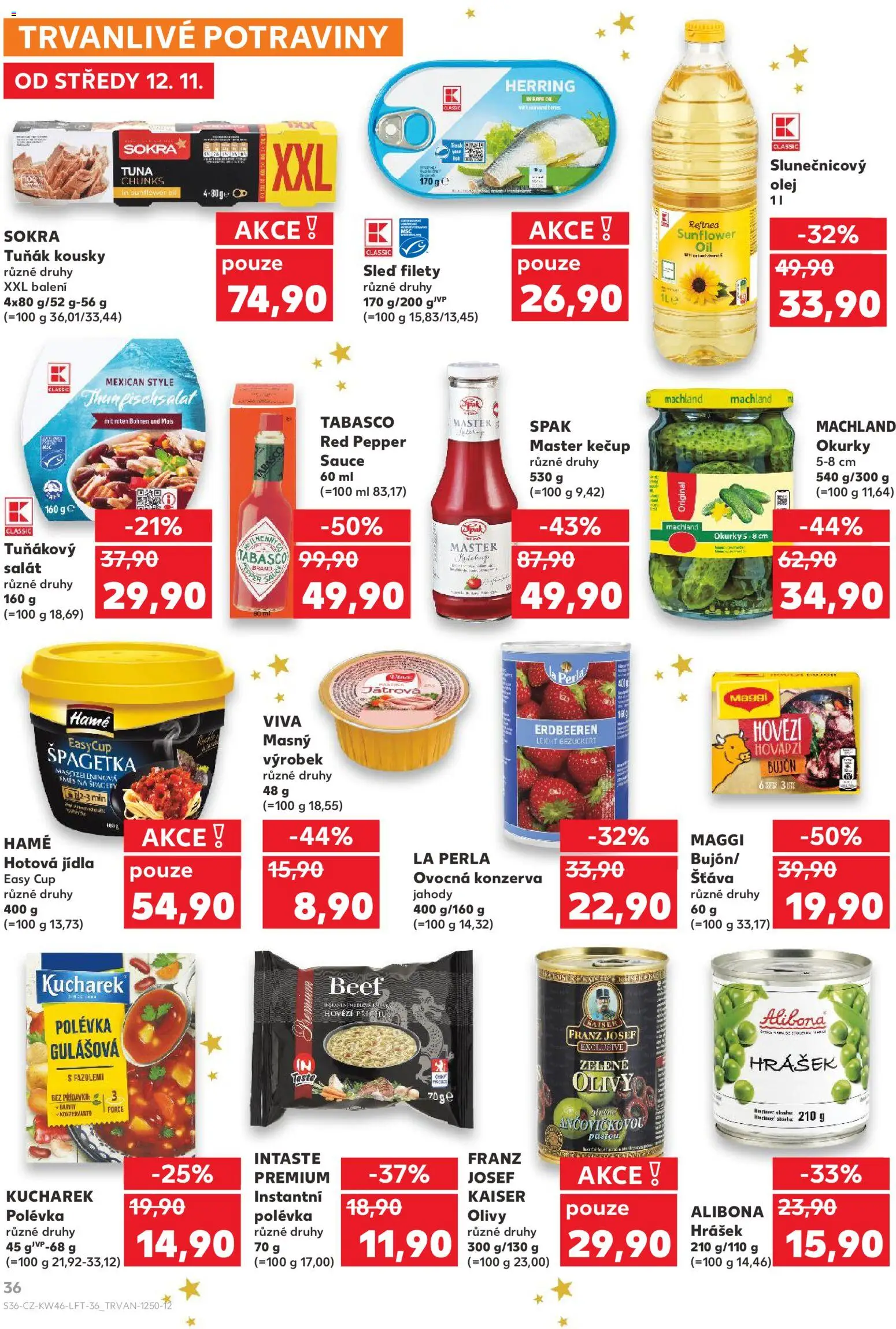 Kaufland leták - Chomutov od 12.11.2025 | Strana: 36 | Produkty: Hovězí, Olej, Špagety, Hotová jídla