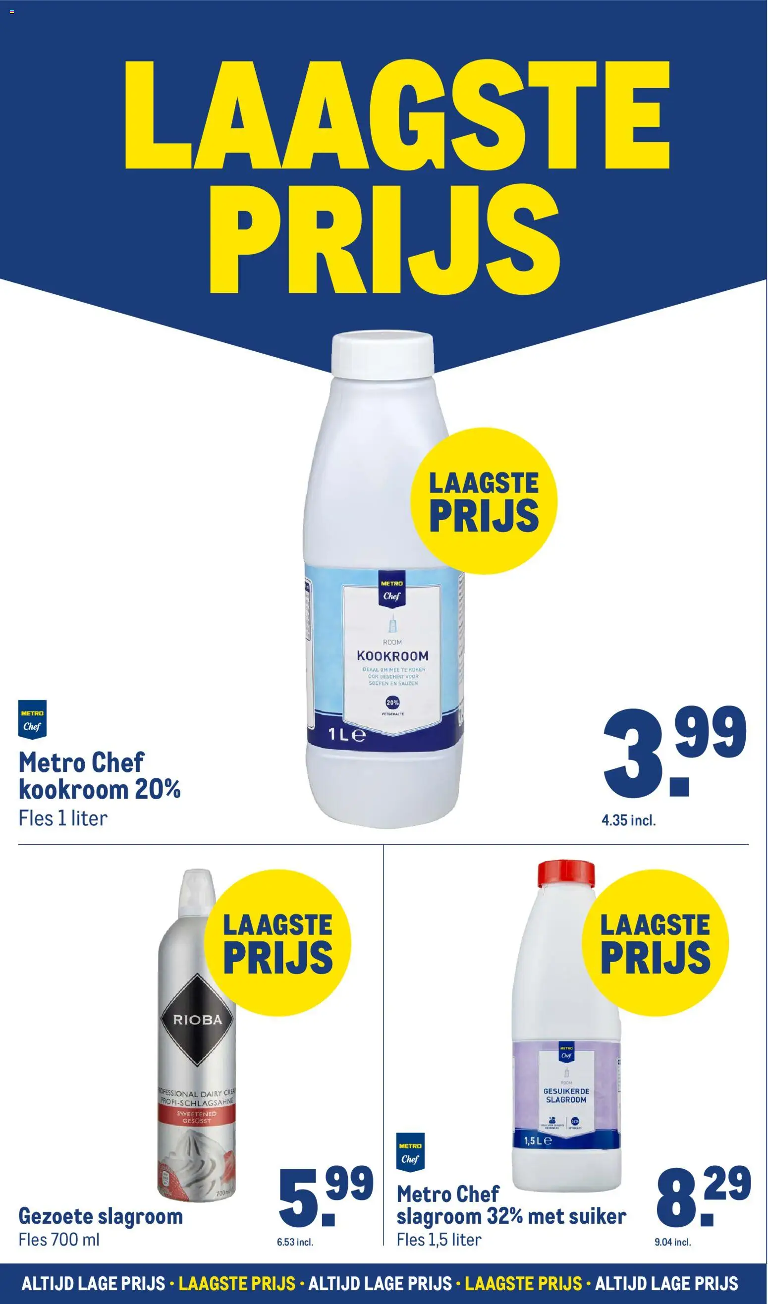 {H1} | Pagina: 10 | Producten: Waffelini, Room, Fles, Slagroom