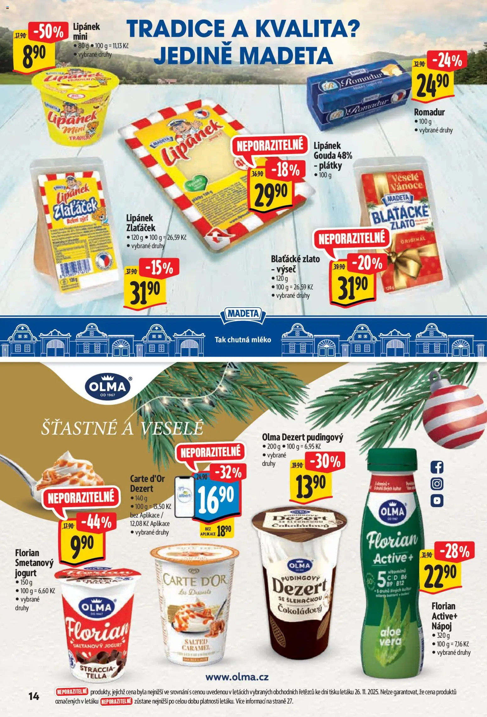 Albert leták - Hypermarket od 03.12.2025 | Strana: 23 | Produkty: Lipánek, Gouda, Mléko, Smetanový jogurt