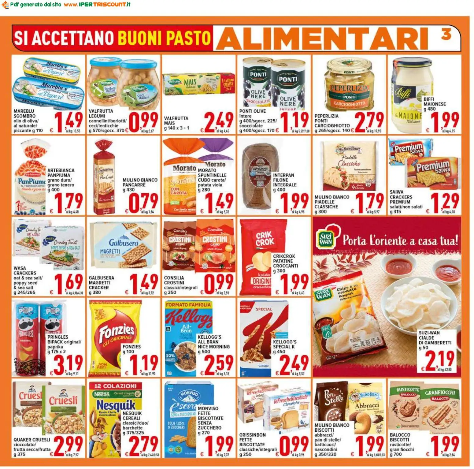 Volantino Ipertriscount del 07.04.2026 | Pagina: 3 | Prodotti: Patatine, Zucchero, Olive, Mais