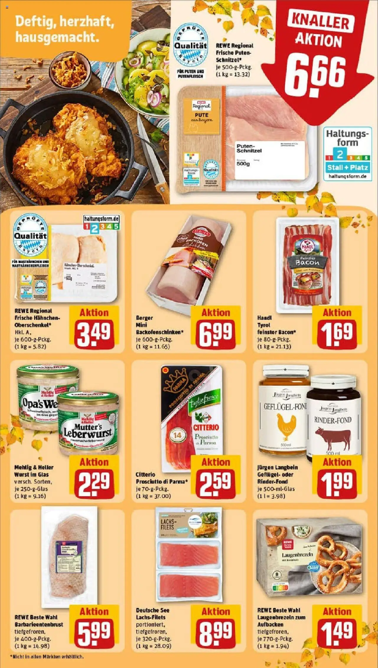 Rewe prospekt Pressath	 – gültig ab 13.10.2025 | Seite: 16 | Produkte: Hahnchen, Schnitzel, Lachs, Wurst