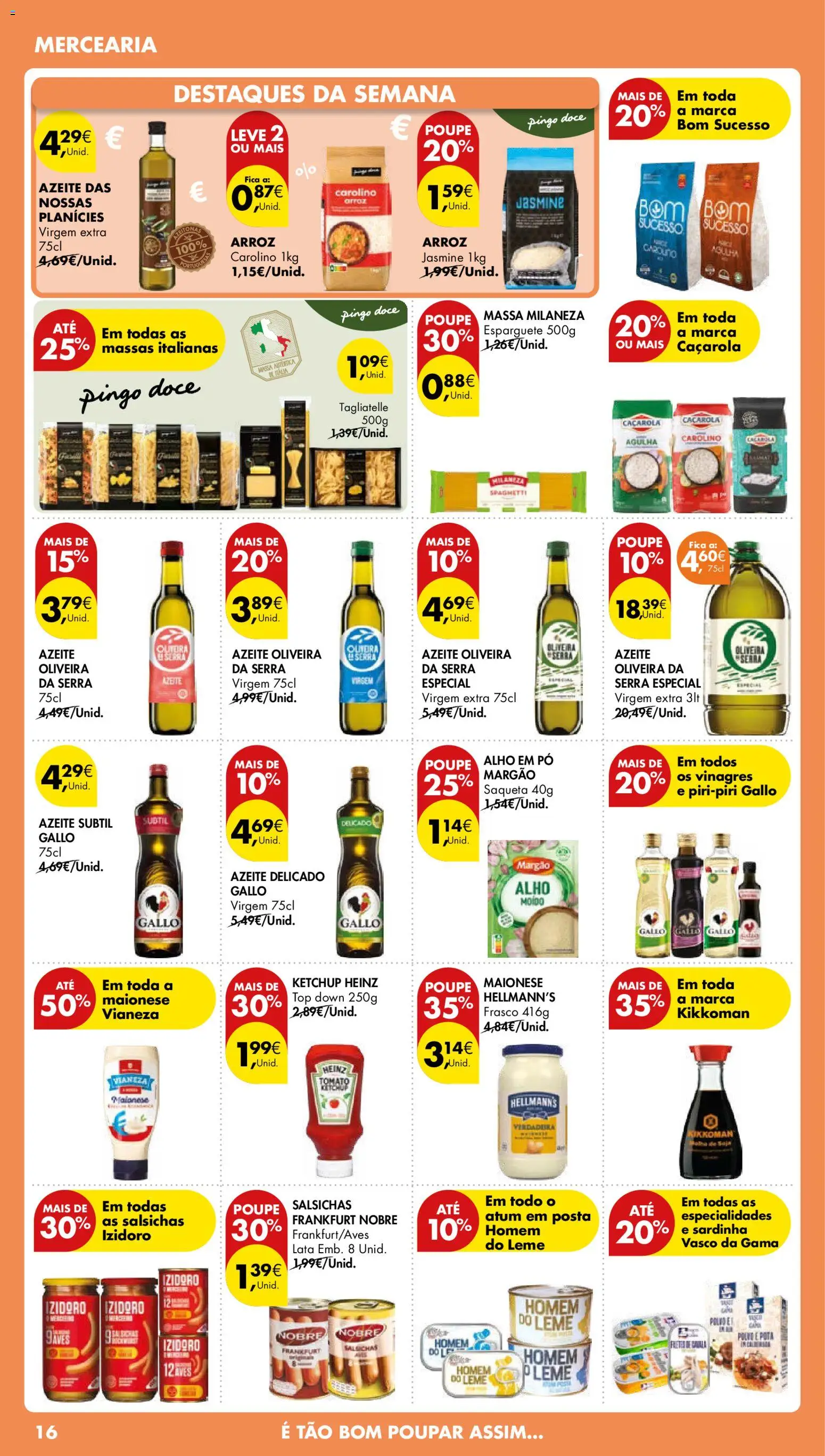 Pingo Doce folheto │ válido de 03.01.2026 | Página: 16 | Produtos: Atum, Esparguete, Arroz, Massa