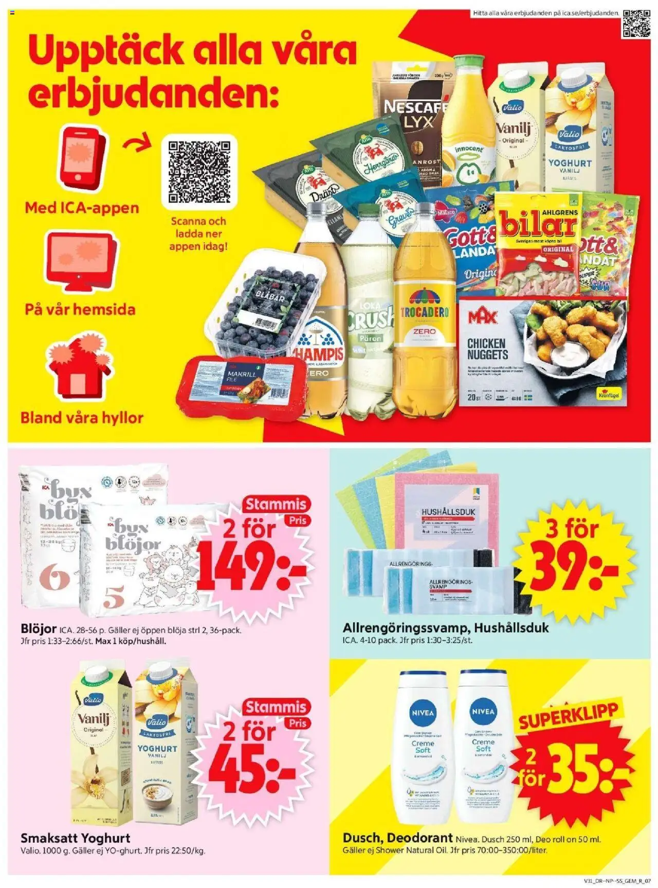 ICA Supermarket reklamblad aktuell från 28.07.2025 | Sida: 9 | Produkter: Svamp, Loka, Deodorant, Yoghurt