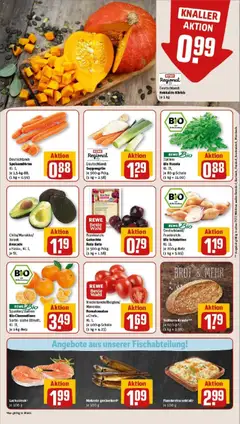 Makrele geräuchert, je 100 g ab 26.10.2025 gültig | Seite: 9 | Produkte: Rucola, Avocado, Brot, Steak