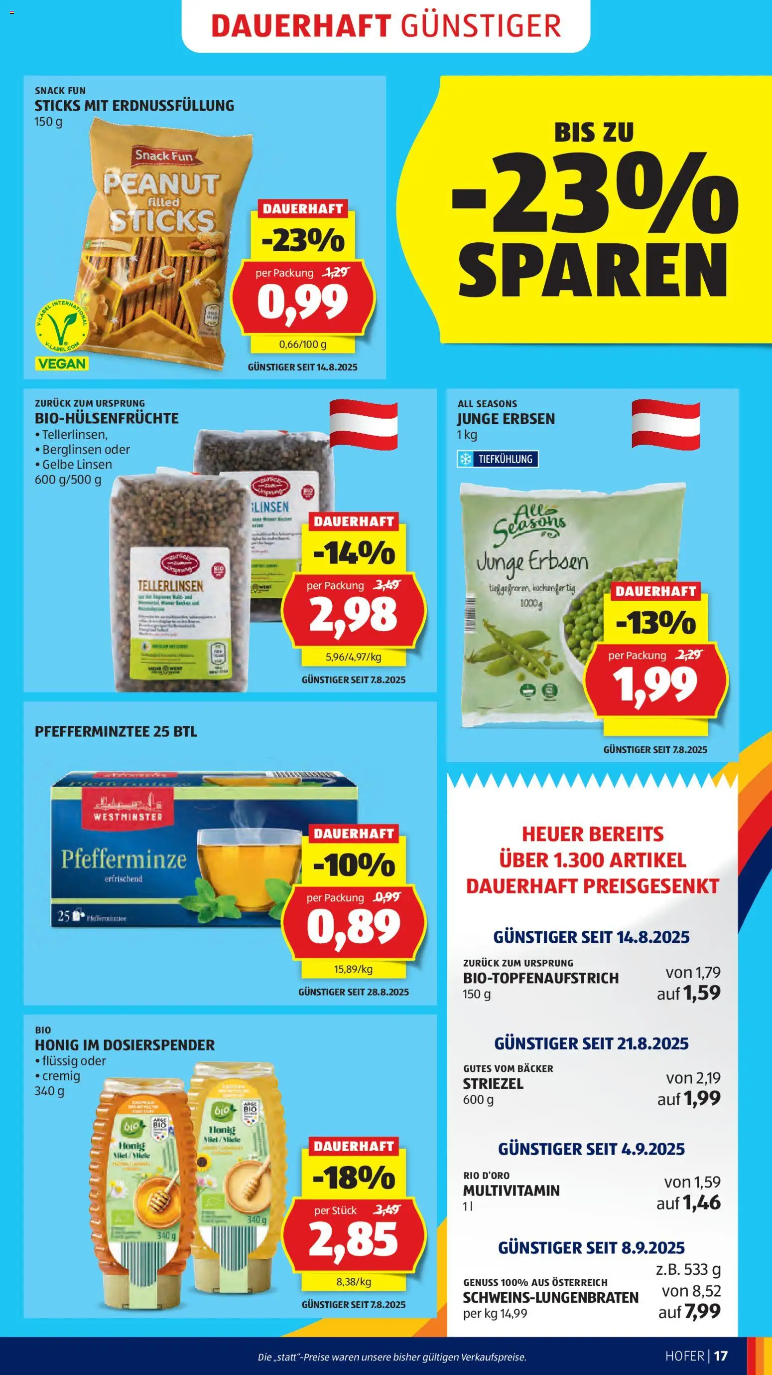 Hofer AT akciós ujság - amely érvényes a következő dátumtól: 24.10.2025 | Oldal: 19 | Termékek: Multivitamin, Vegán