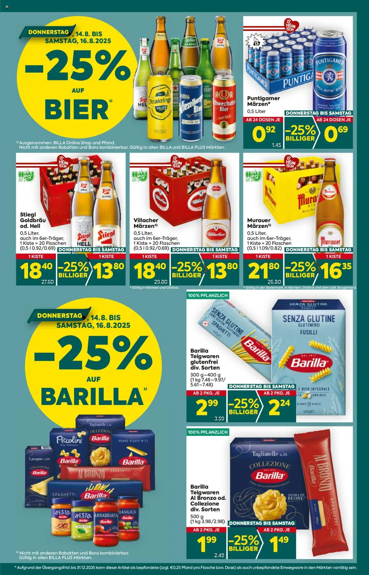Billa Plus Flugblatt - Kärnten gültig ab 14.08.2025 | Seite: 3 | Produkte: Hajdina liszt, Bier, Reis