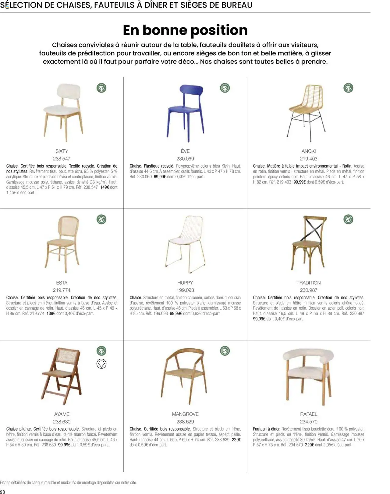 {H1} | Page: 100 | Produits: Bureau, Base, Mousse, Fauteuil