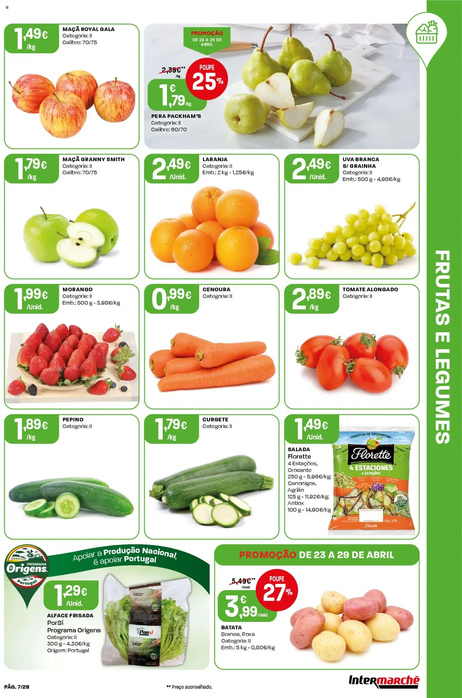 Intermarché Folheto Contact │ válido de 23.04.2026 | Página: 7 | Produtos: Curgete, Tomate, Agrião, Salada