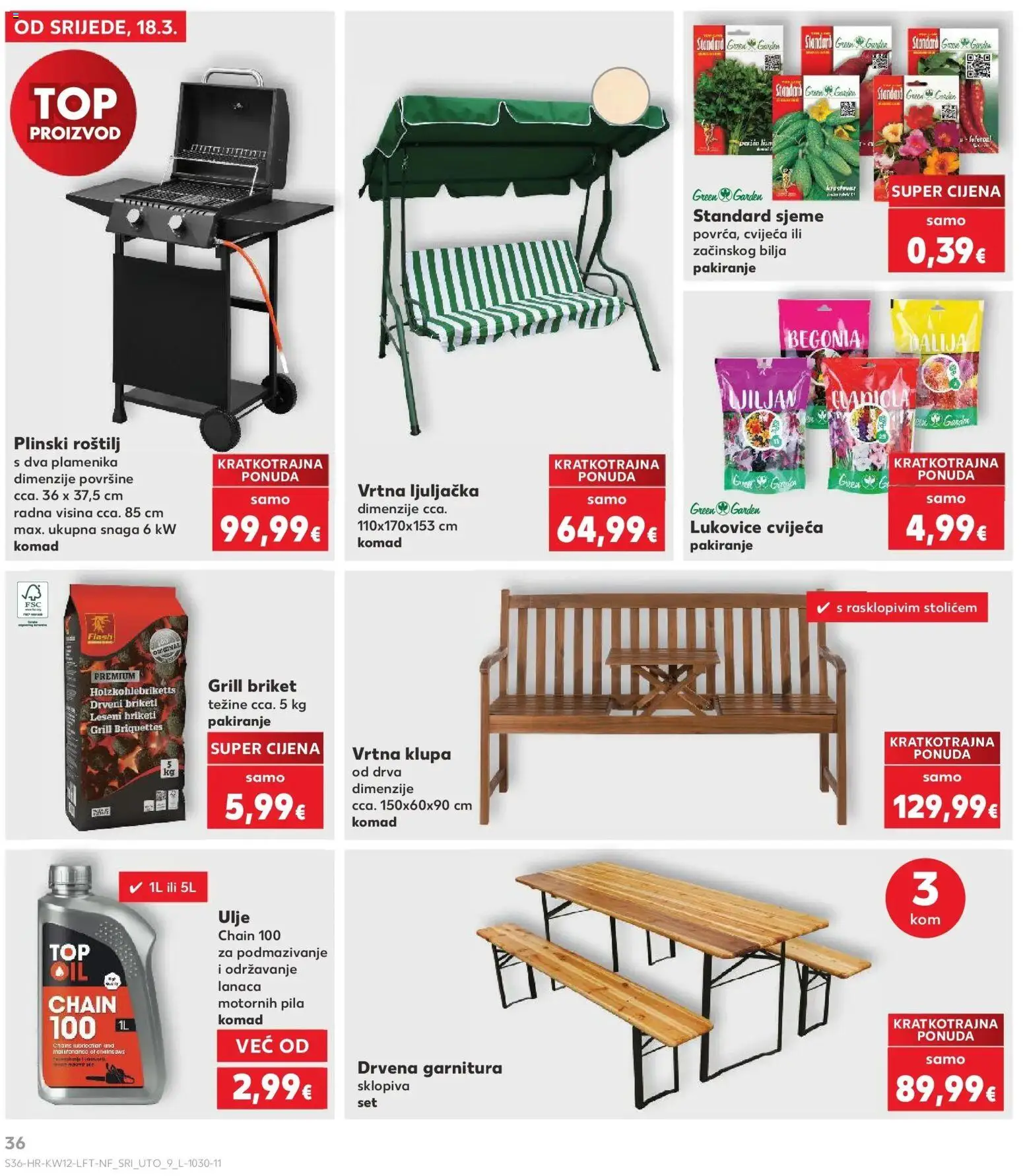 Kaufland katalog | vrijedi od 17.03.2026 | Stranica: 36 | Proizvodi: Roštilj, Ljuljačka, Ulje, Grill briket