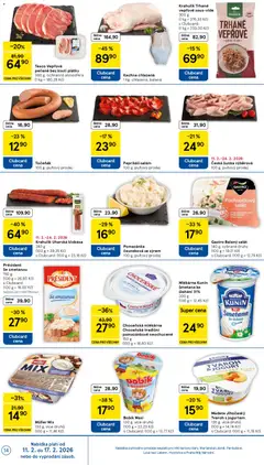 Náhled letáku Gastro Balený salát, 140 g, vybrané druhy (100 g = 19,21 Kč) s Clubcard: (100 g = 12,79 Kč) od 11.02.2026 | Strana: 14