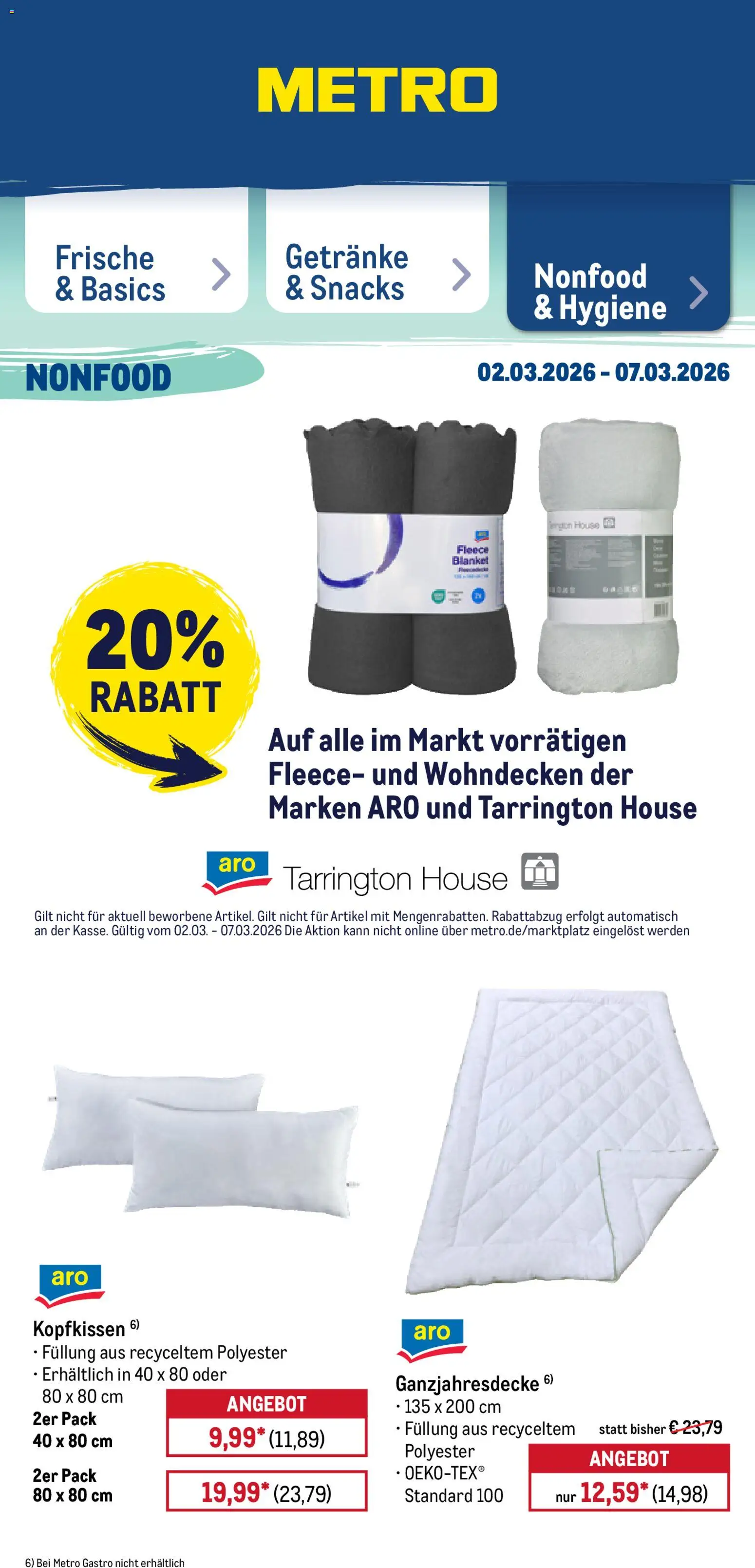 Metro Prospekt 	 – gültig ab 02.03.2026 | Seite: 47 | Produkte: Kopfkissen
