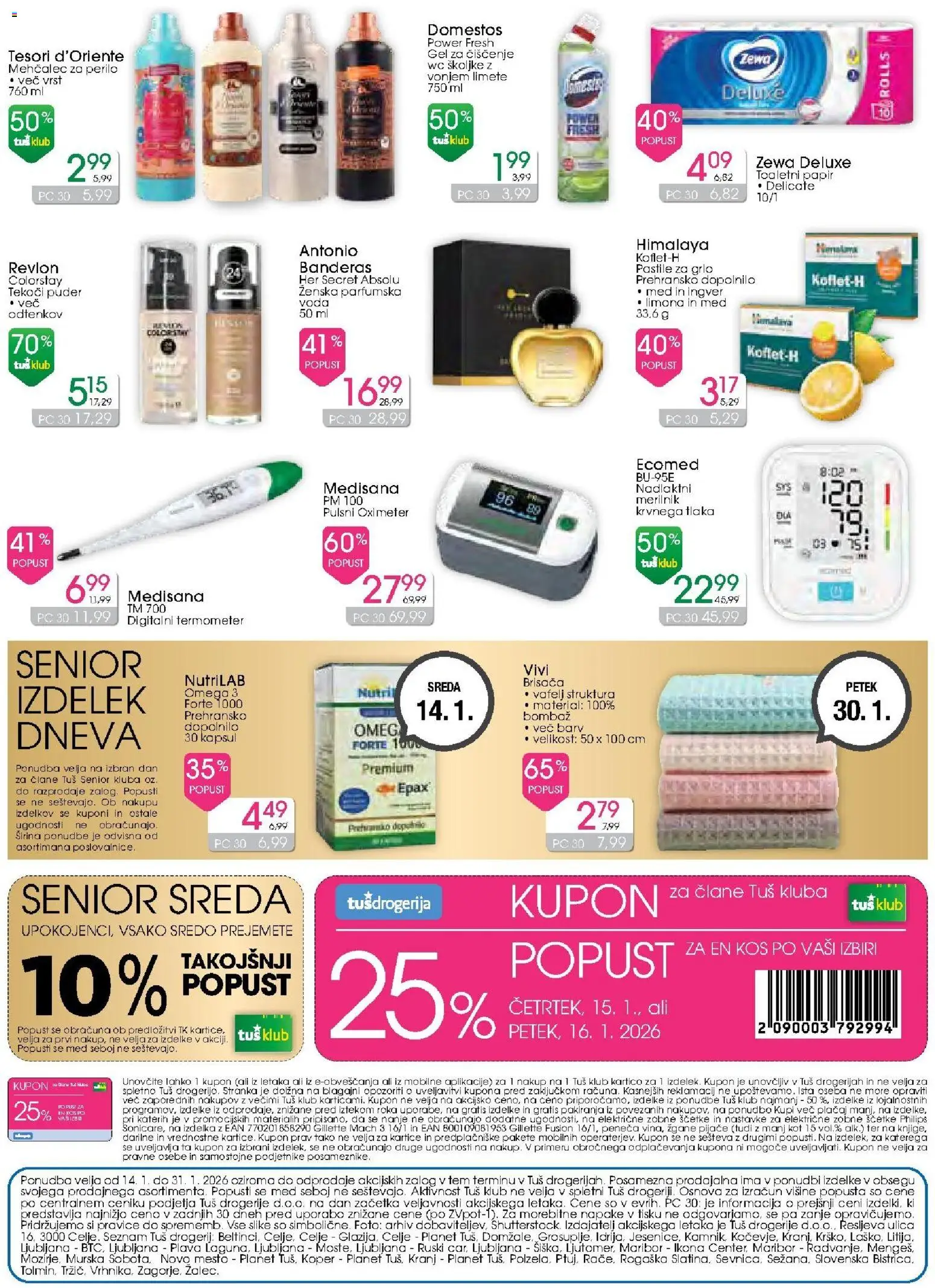 Novi Tuš drogerija katalog ponudbe – veljaven od 14.01.2026 | Stran: 16 | Izdelki: Βαλσάμικο ξύδι, Mehčalec, Toaletni papir, Parfumska voda