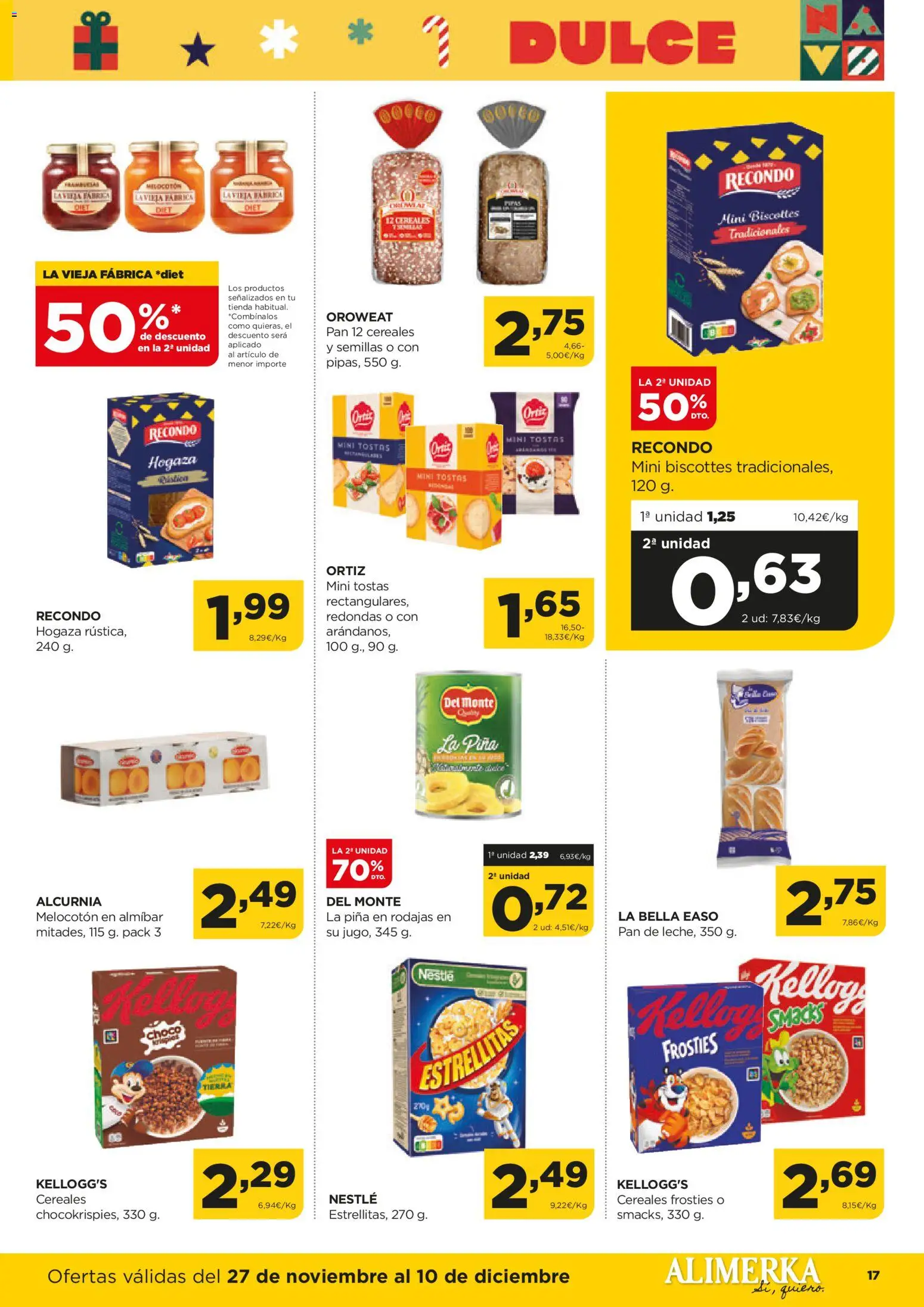 Alimerka folleto Castilla y León │ válido desde el 27.11.2025 | Página: 17 | Productos: Pan, Piña, Cereales