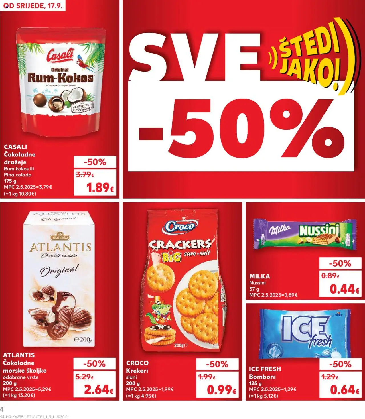 Kaufland katalog | vrijedi od 17.09.2025 | Stranica: 4 | Proizvodi: Bomboni, Rum, Milka, Krekeri
