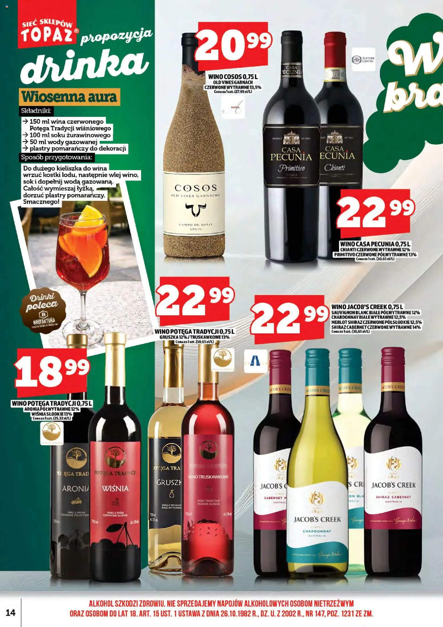 Topaz gazetka alkoholowa od 01.05.2026 | Strona: 16 | Produkty: Gruszka, Merlot, Alkohol, Woda