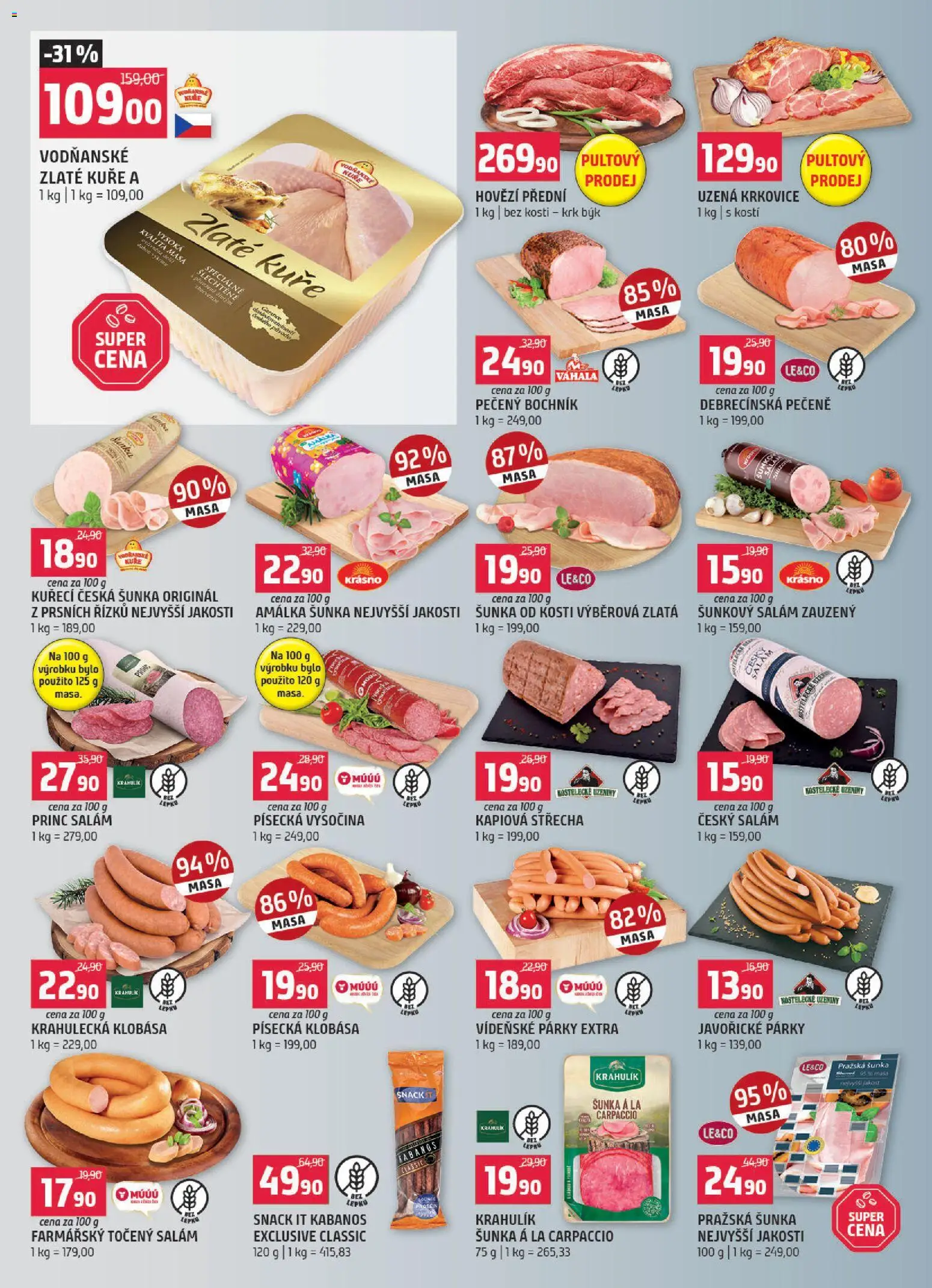 Terno leták - Tábor od 05.11.2025 | Strana: 2 | Produkty: Uzeniny, Vysočina, Kuře, Zlaté kuře