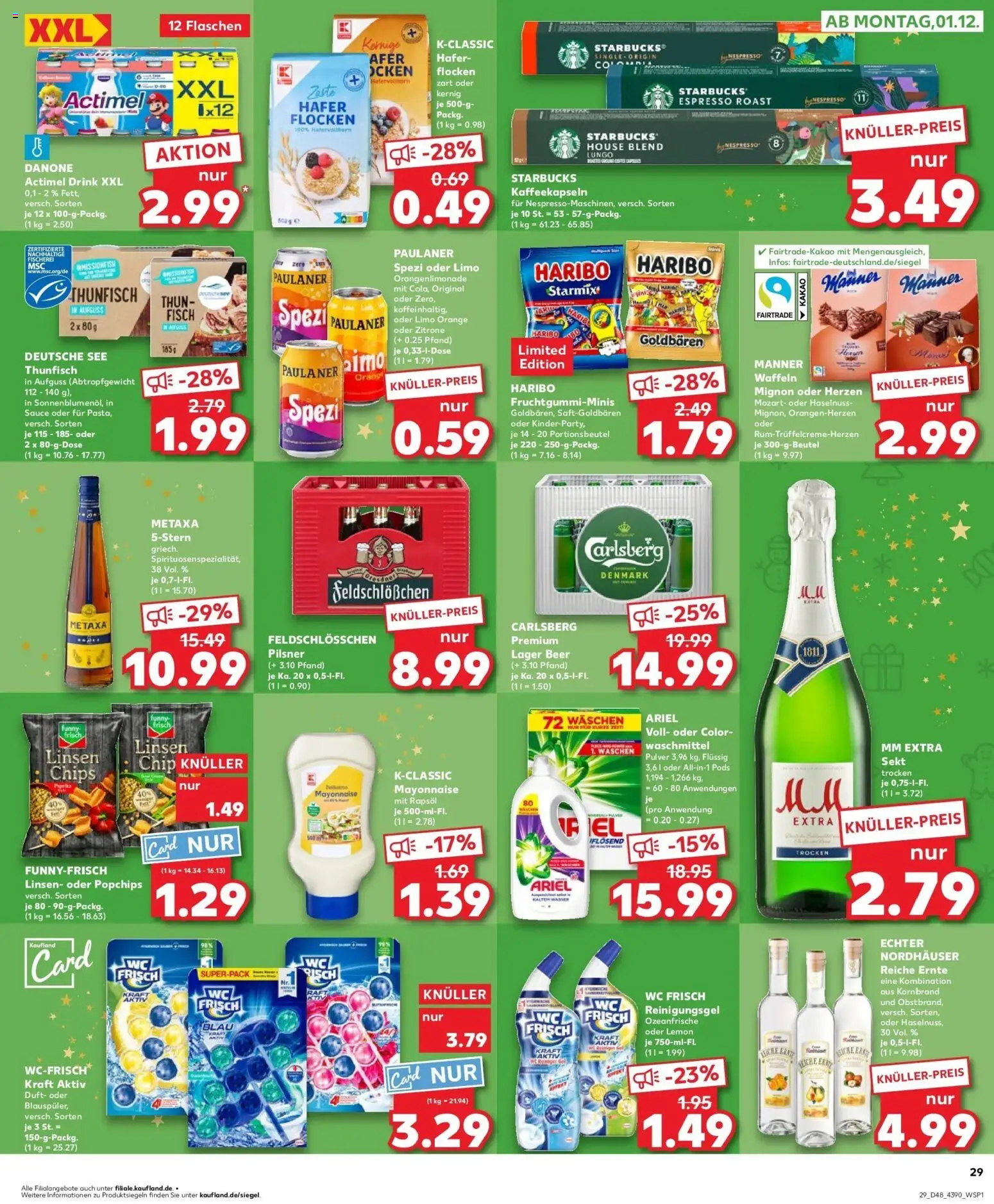 Kaufland prospekt Riesa	 – gültig ab 27.11.2025 | Seite: 29 | Produkte: Actimel, Ariel, Paulaner spezi, Paulaner