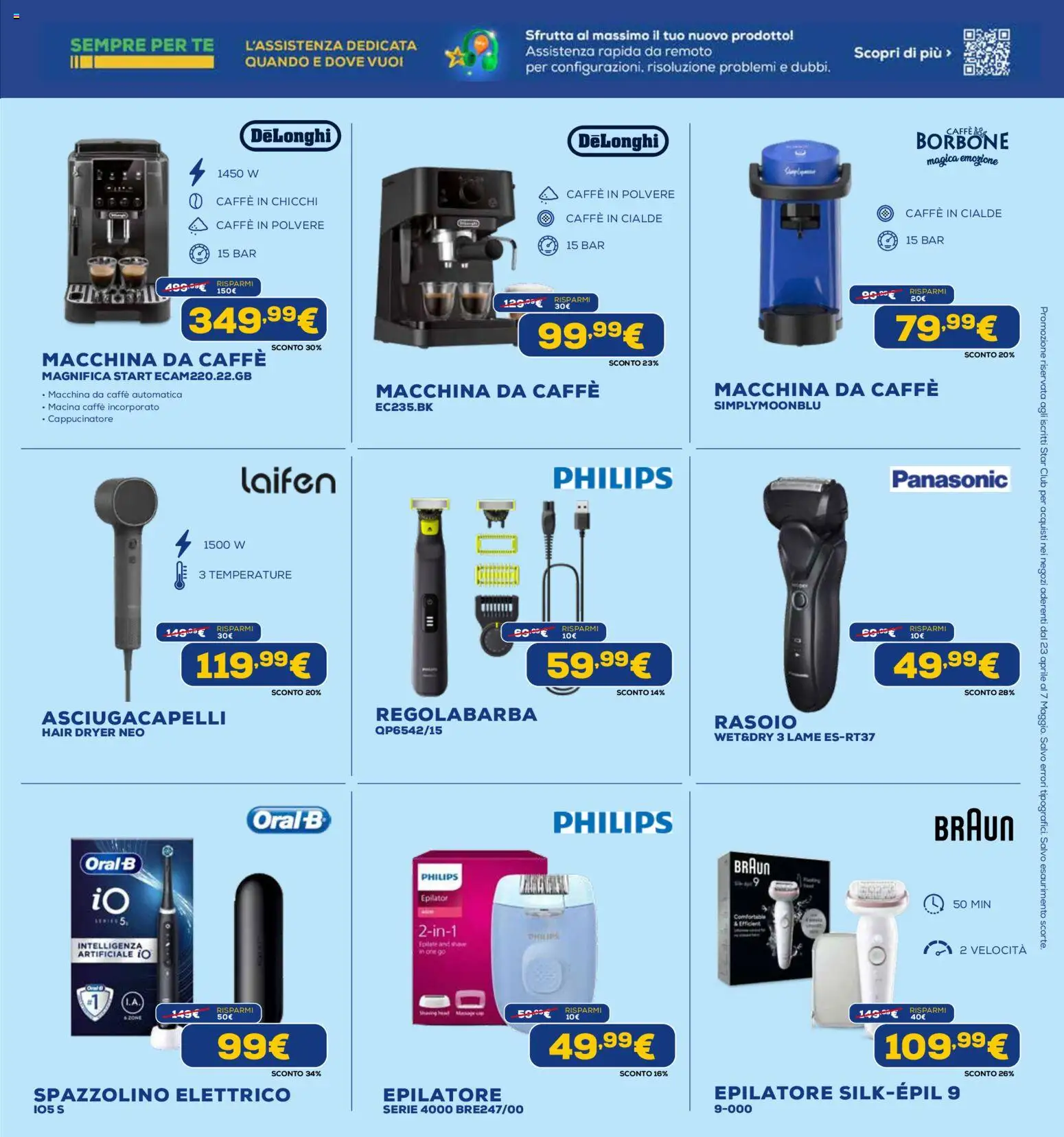 Volantino Euronics del 23.04.2026 | Pagina: 30 | Prodotti: Macchina da caffe, Spazzolino, Macina, Spazzolino elettrico