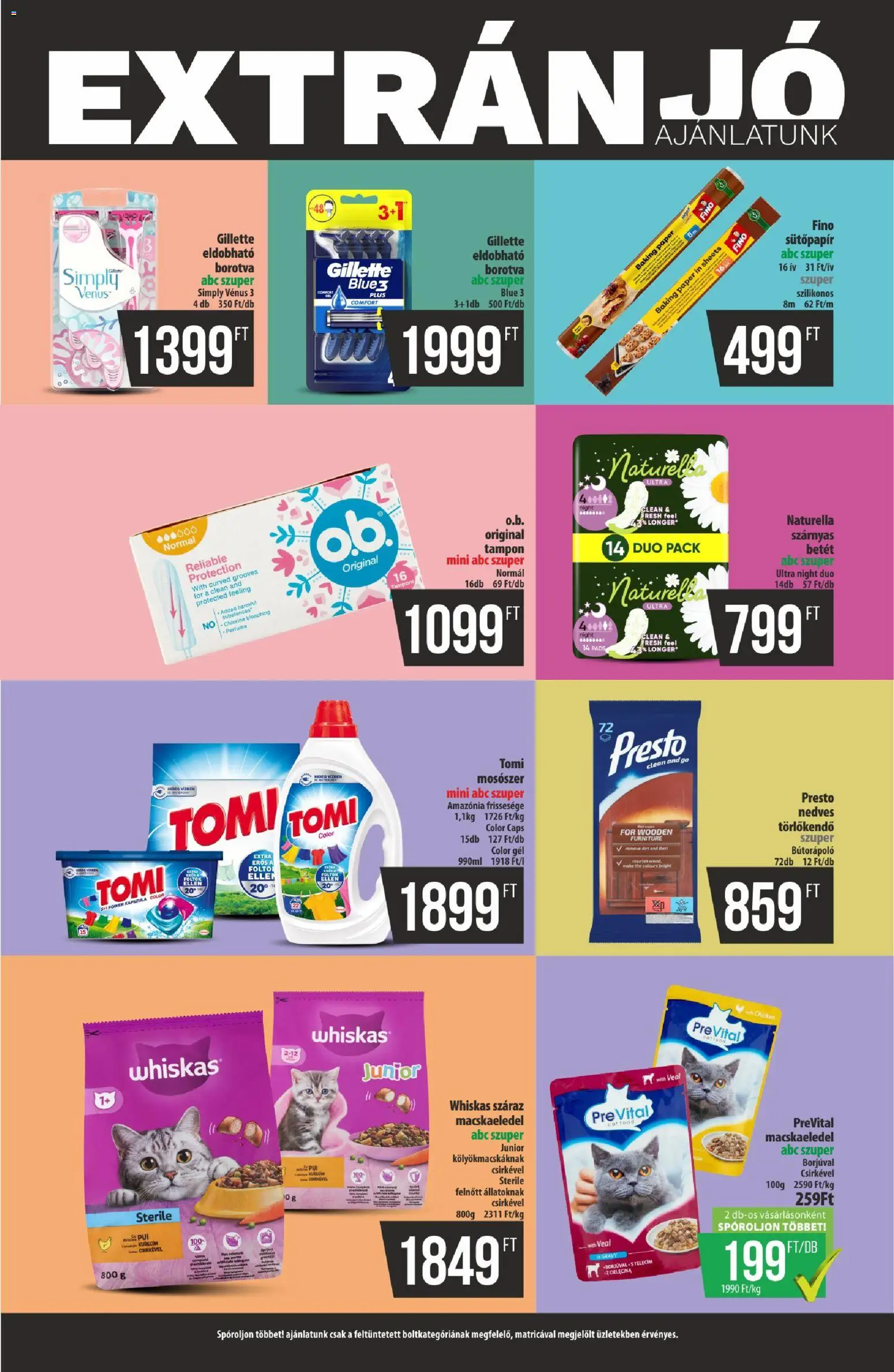 COOP akciós ujság - amely érvényes a következő dátumtól: 13.11.2025 | Oldal: 14 | Termékek: Macskaeledel, Whiskas, Borotva, Mosószer