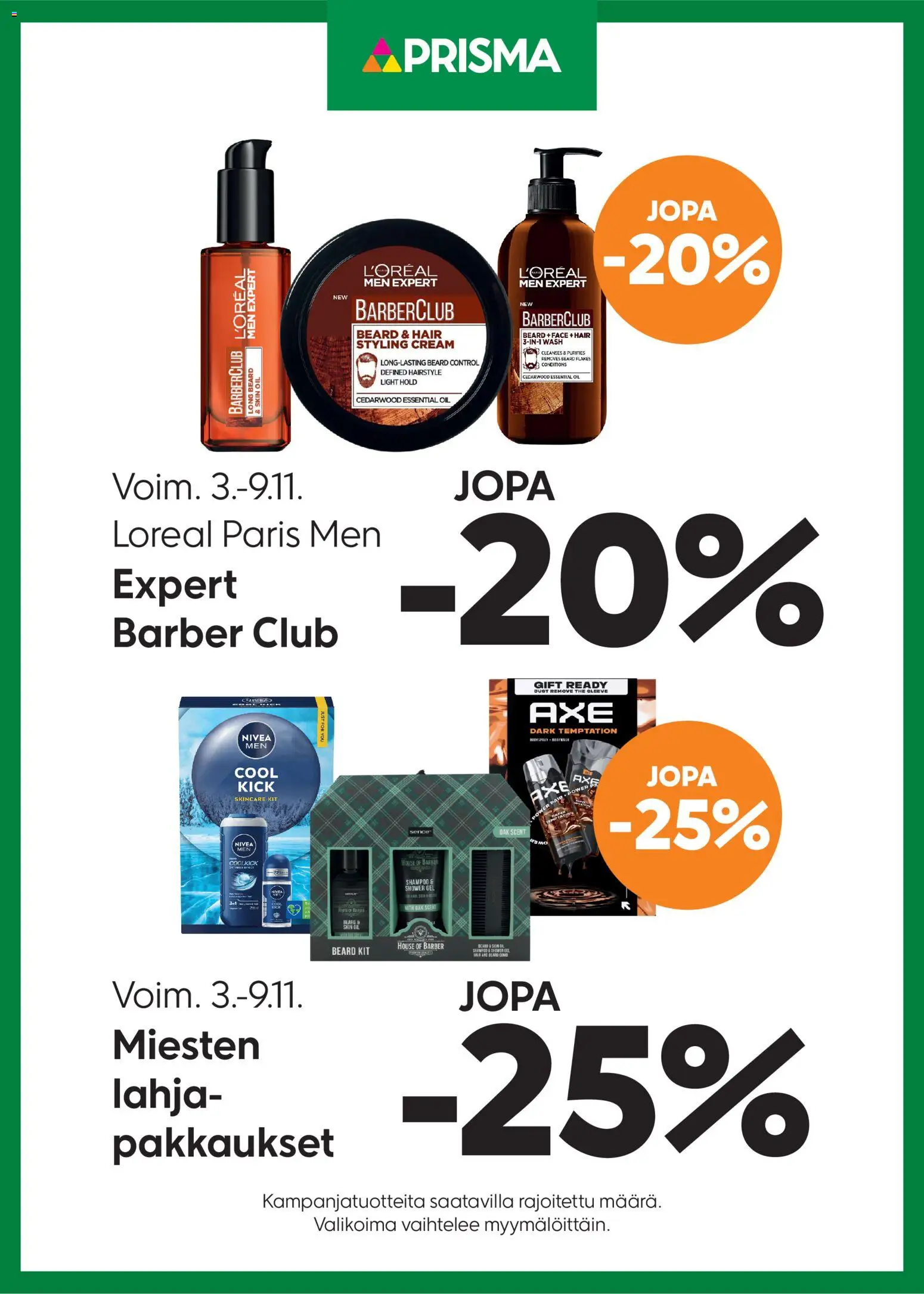 Prisma tarjoukset isänpäivälahjat – voimassa 03.11.2025 alkaen | Sivu: 1 | Tuotteet: Shampoo